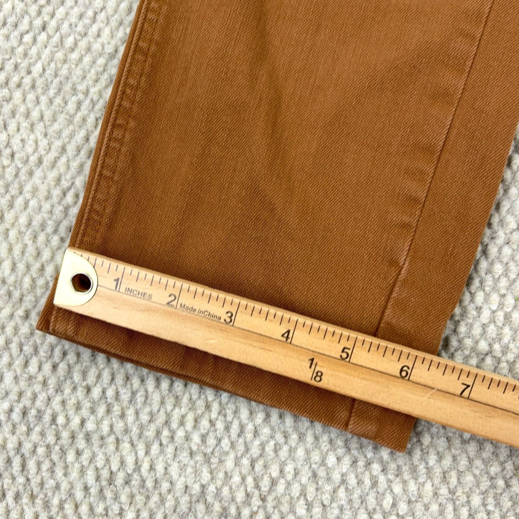 Denime Judy Blue Jeans Women Slim Straight Mid Rise Brown Denim 30 25.5 Inseam 5-Pocket Work Carpenter Trend Modern Classic Shirt? Size 30" / US 8 / IT 44 - 4 Thumbnail