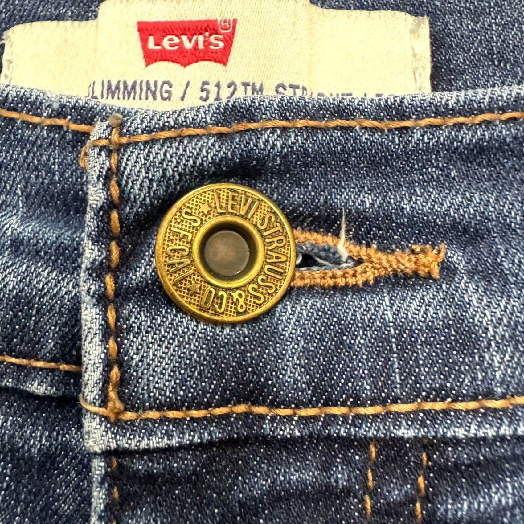 Levi's Levis 512 Slim Straight Jeans Blue Medium Wash 6 Women Denim 27in Waist 31in Inseam - 5-Pocket Button Zip Size 28" / US 6 / IT 42 - 3 Thumbnail