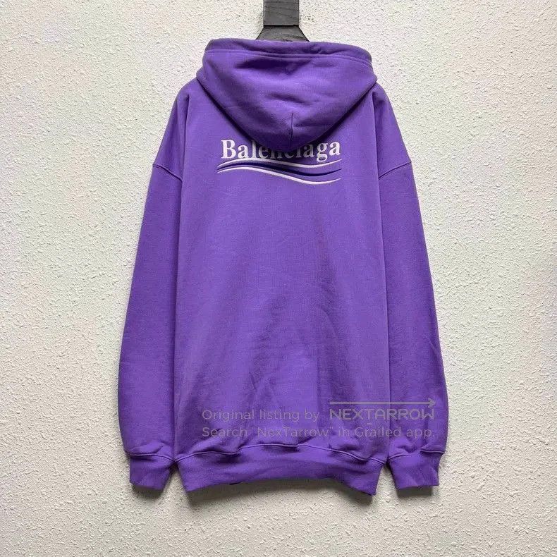 Balenciaga Balenciaga Purple Embroidered Hoodie. Size US M / EU 48-50 / 2 - 2 Thumbnail