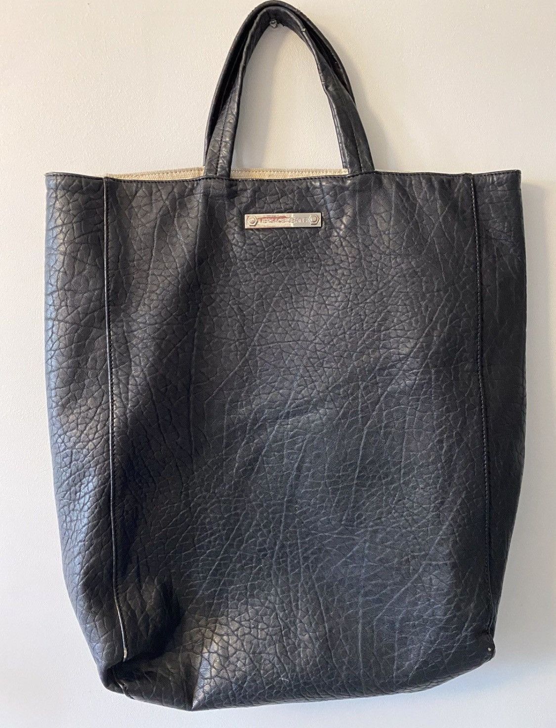Versace × Vintage Vintage Versace Black Leather Shoulder Bag Size ONE SIZE - 1 Thumbnail