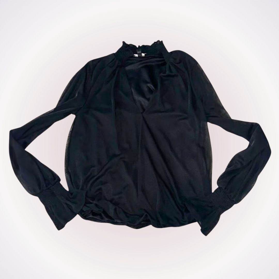 Express Express Black Mock Neck Long Sleeve Blouse | Sz XS Size XS / US 0-2 / IT 36-38 - 1 Thumbnail