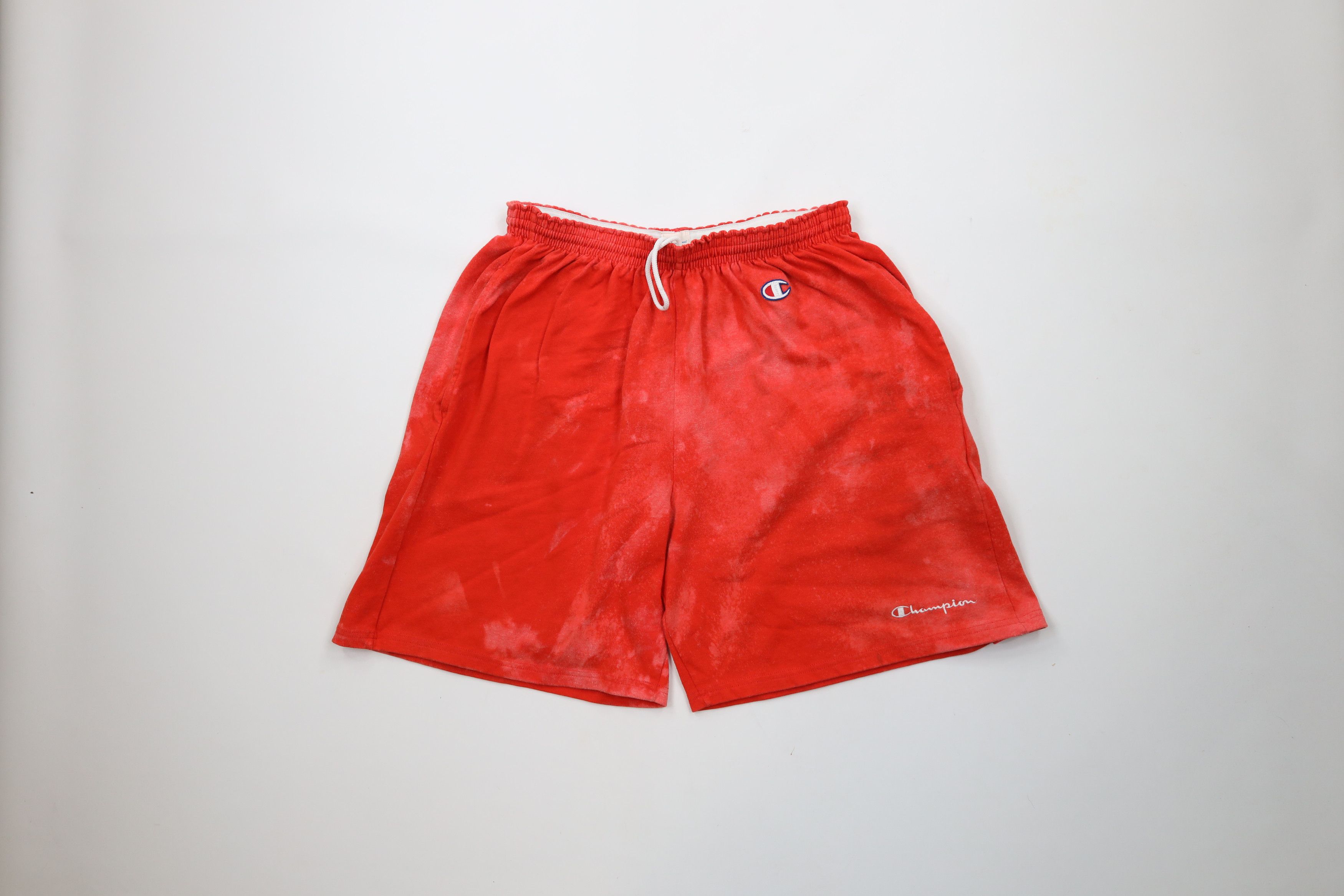 Champion × Vintage Vintage 90s Champion Spell Acid Wash Heavyweight Shorts Red Size US 38 / EU 54 - 1 Thumbnail