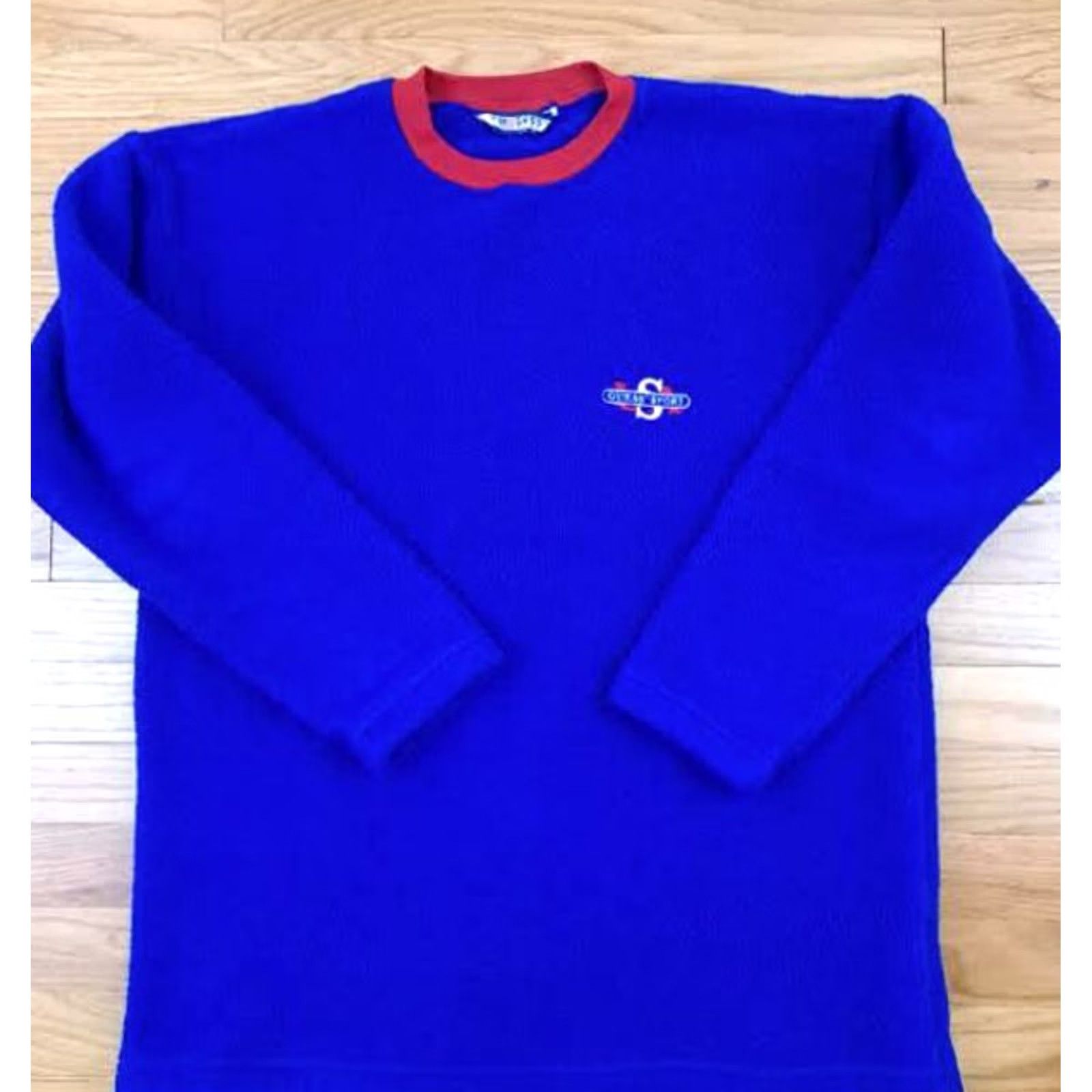 Guess VINTAGE Guess Sport Sweatshirt Medium M Blue-Red Trim USA Made Mens Size US M / EU 48-50 / 2 - 3 Thumbnail