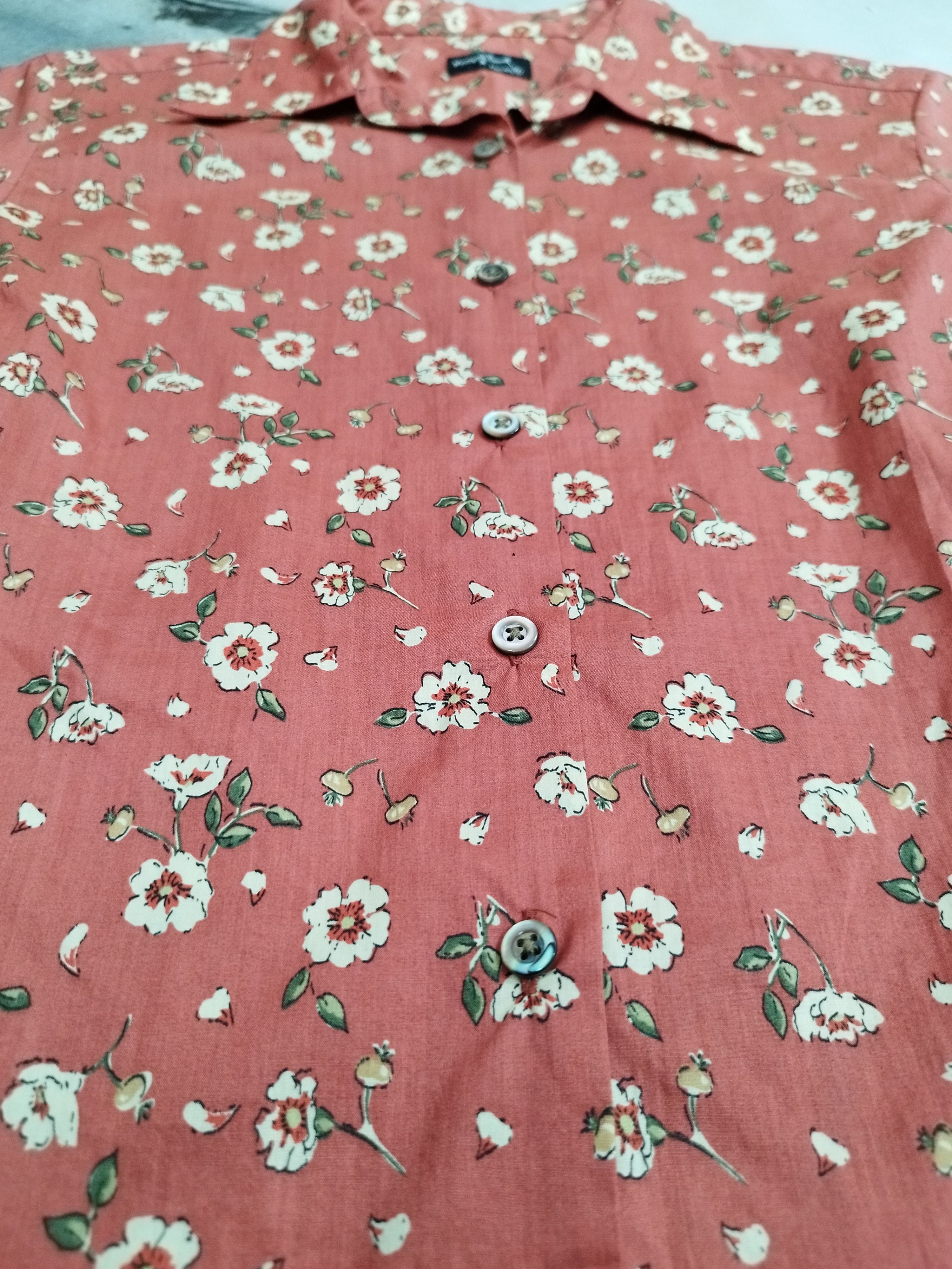 Designer × Margaret Howell MARGARET HOWELL ENGLAND FLORAL BROWN BUTTON DOWN BLOUSE Size S / US 4 / IT 40 - 3 Thumbnail