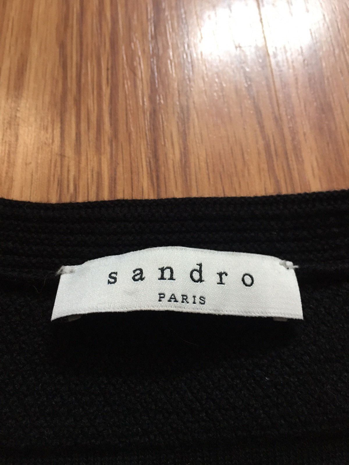 Sandro SANDRO Paris Black Knit Cotton Long Sleeve Dress Size 2 Size M / US 6-8 / IT 42-44 - 10 Thumbnail