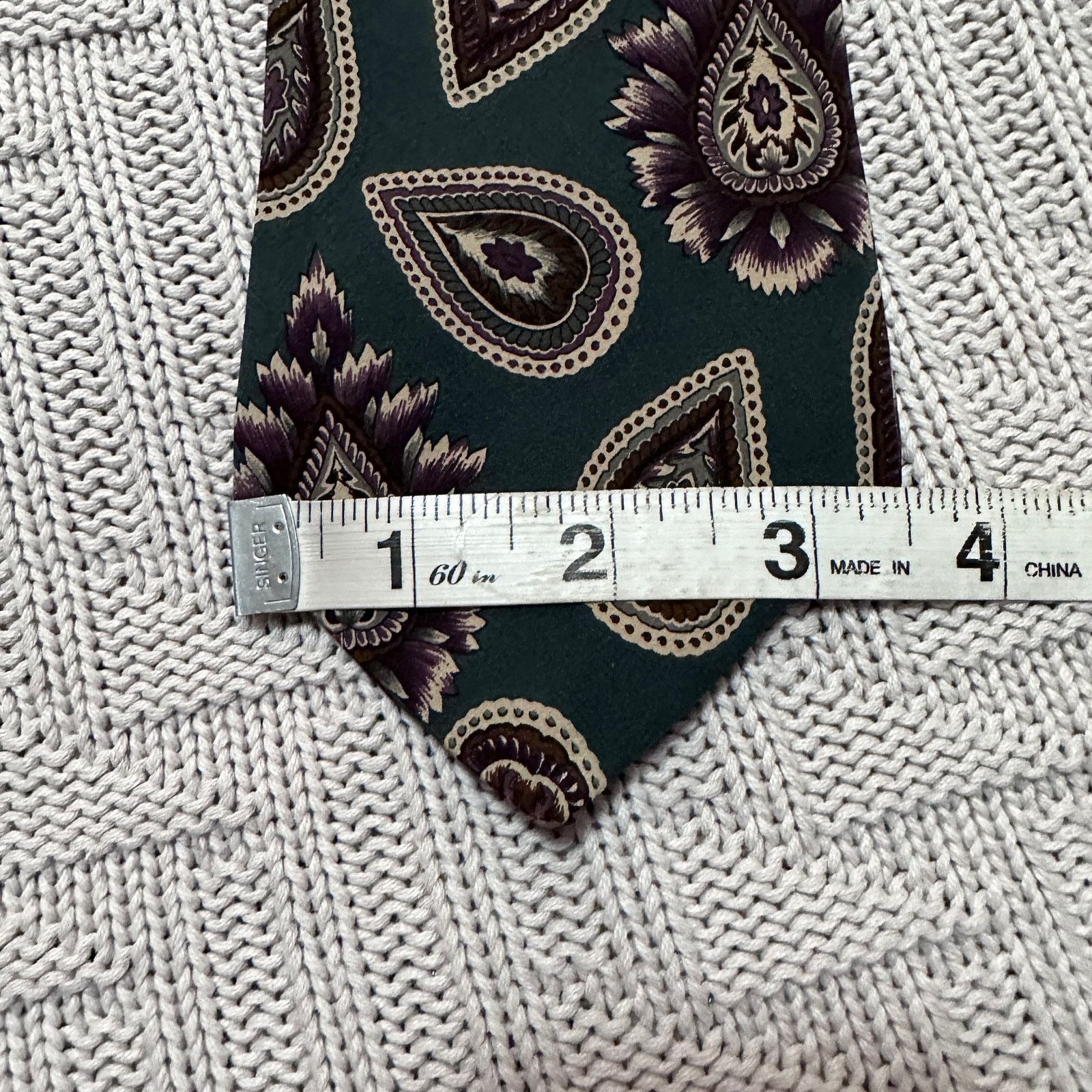 Gant Vintage Gant green paisley men's silk tie Size ONE SIZE - 5 Thumbnail