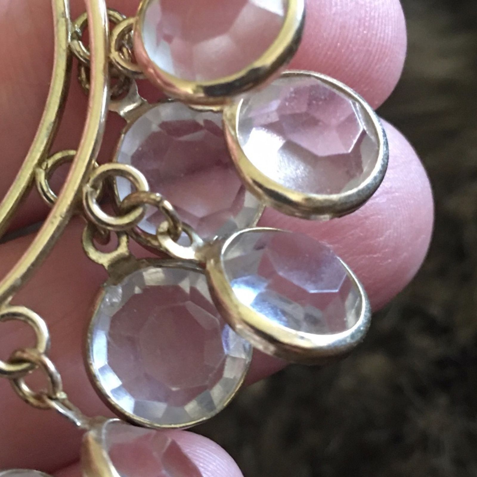 Vintage Vintage gold tone clear faceted crystal earrings Size ONE SIZE - 3 Thumbnail