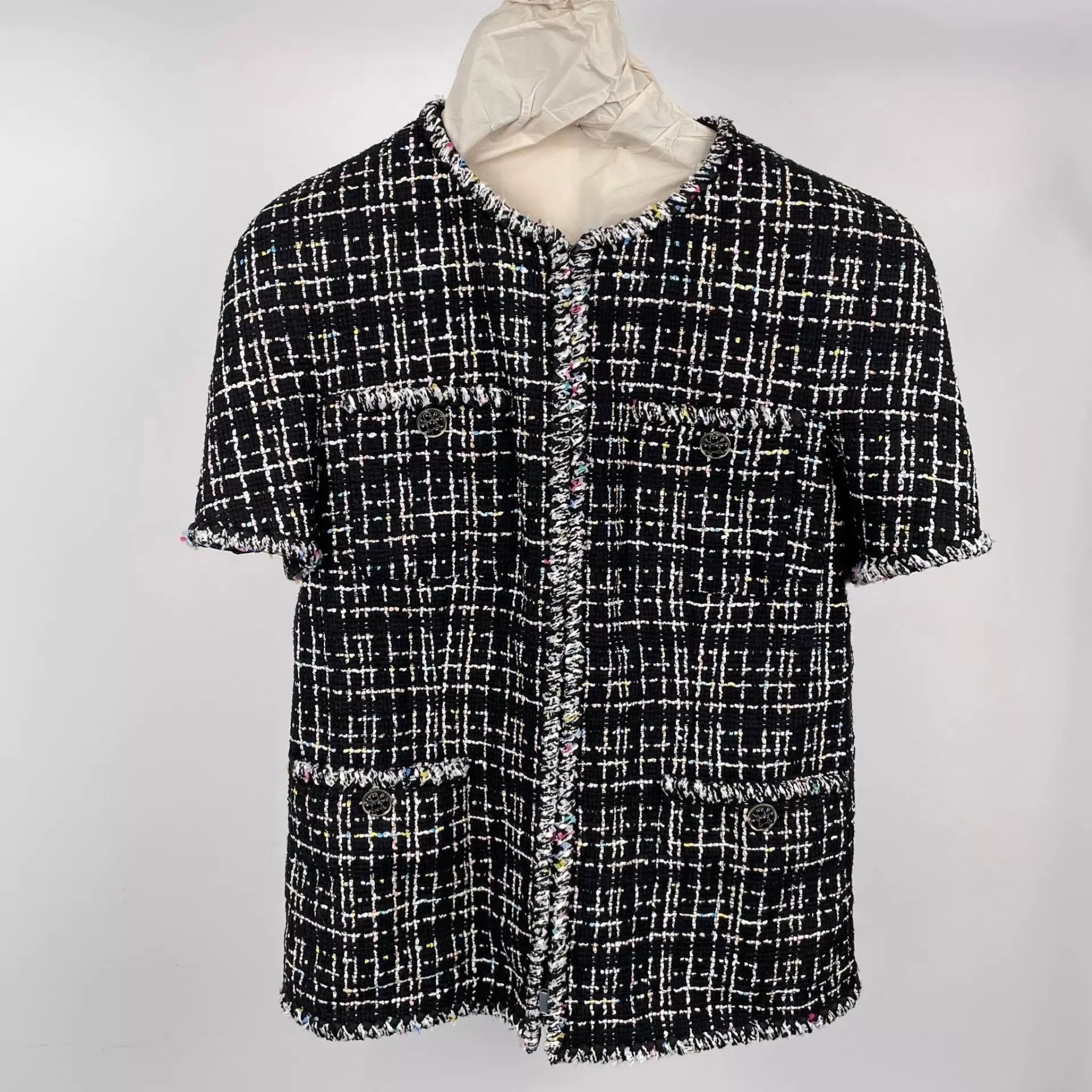 Chanel Chanel 19S Beach Black Tweed SS Women's Jacket 42 Size M / US 6-8 / IT 42-44 - 1 Thumbnail