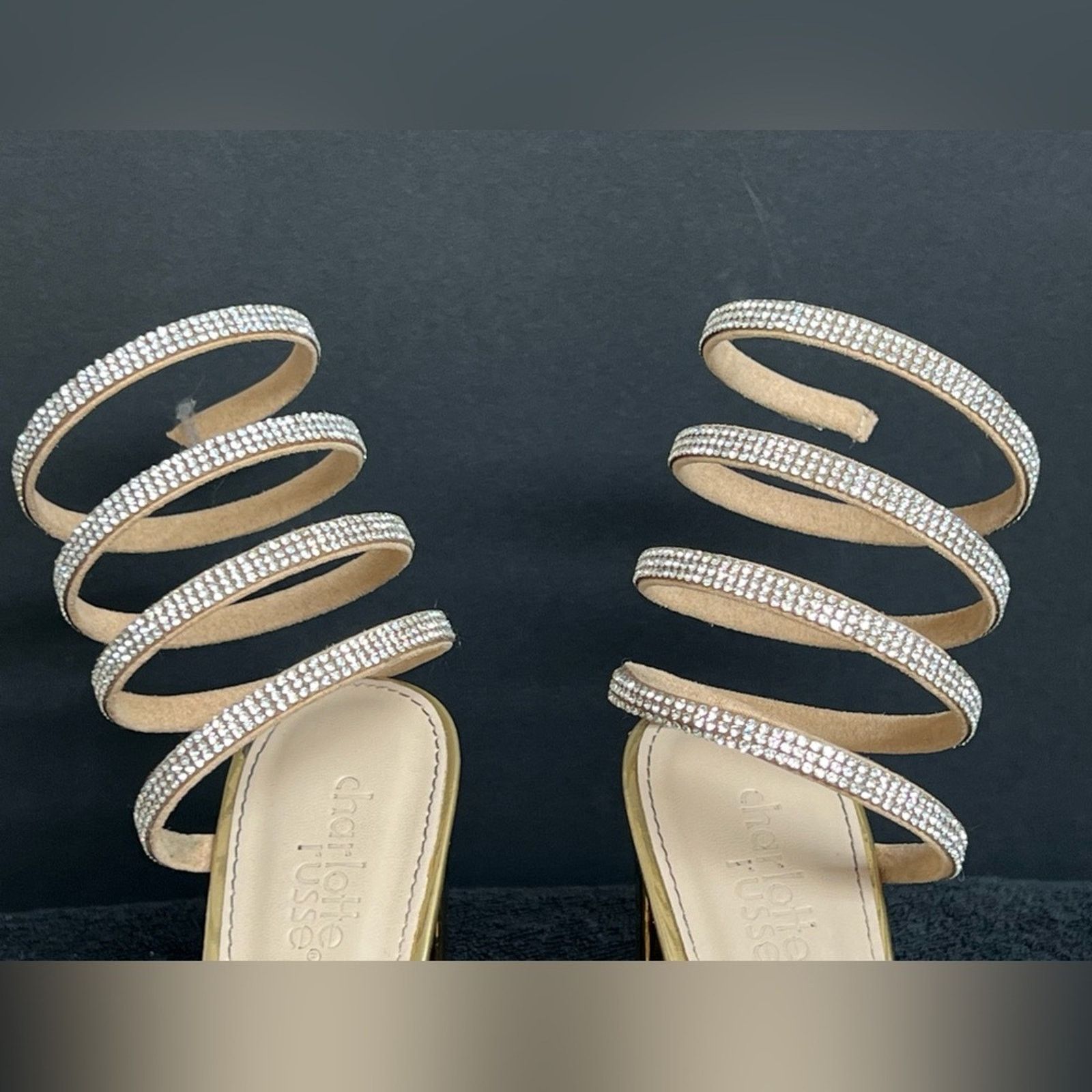 Other Charlotte Russe Strappy Spiral Block Heel Shoes Sz 6 Gold Size US 6 / IT 36 - 4 Thumbnail