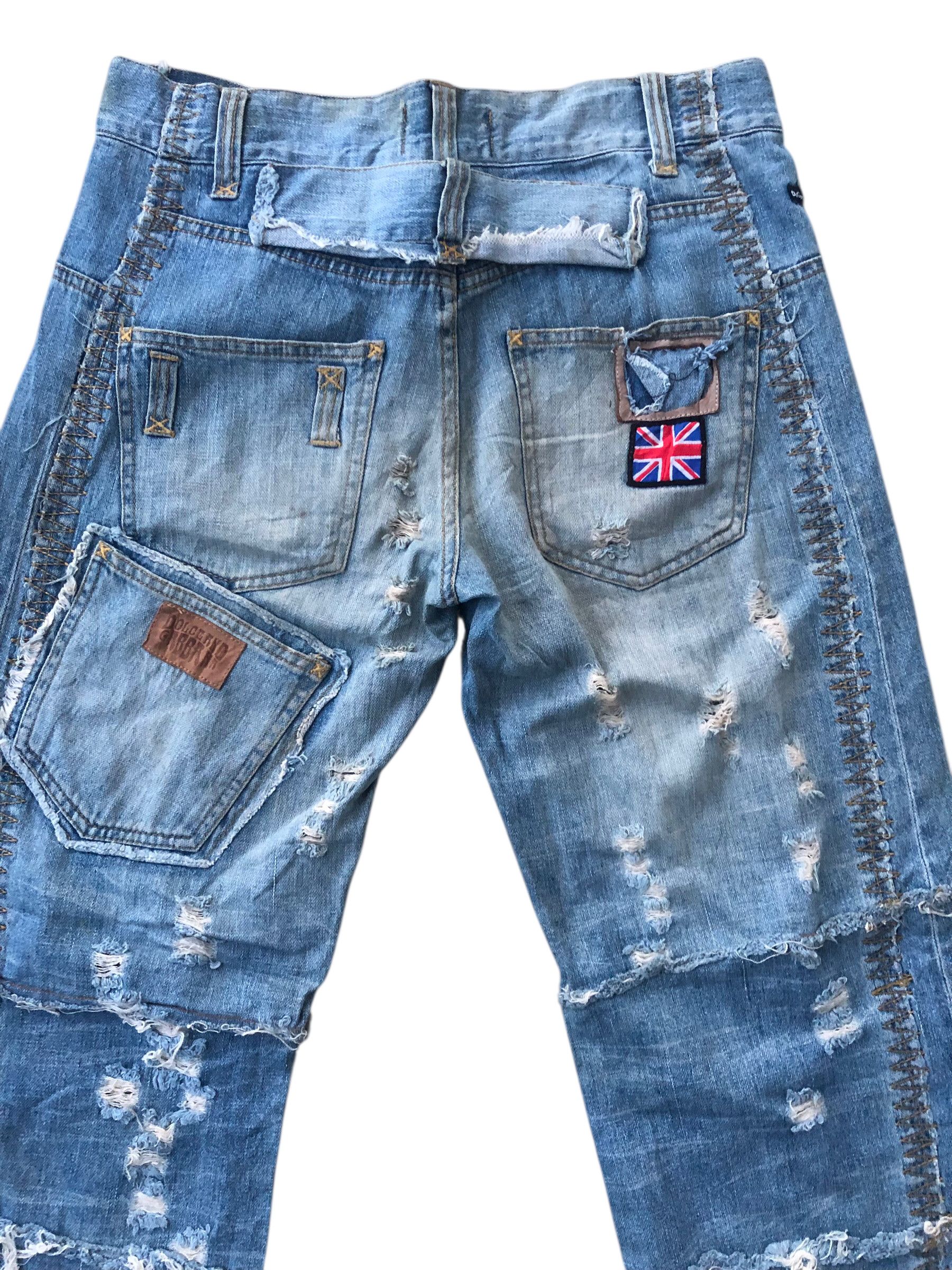 Dolce & Gabbana 💯DOLCE & GABBANA Vintage Distressed Style Worn Denim Jeans Size US 33 - 5 Thumbnail