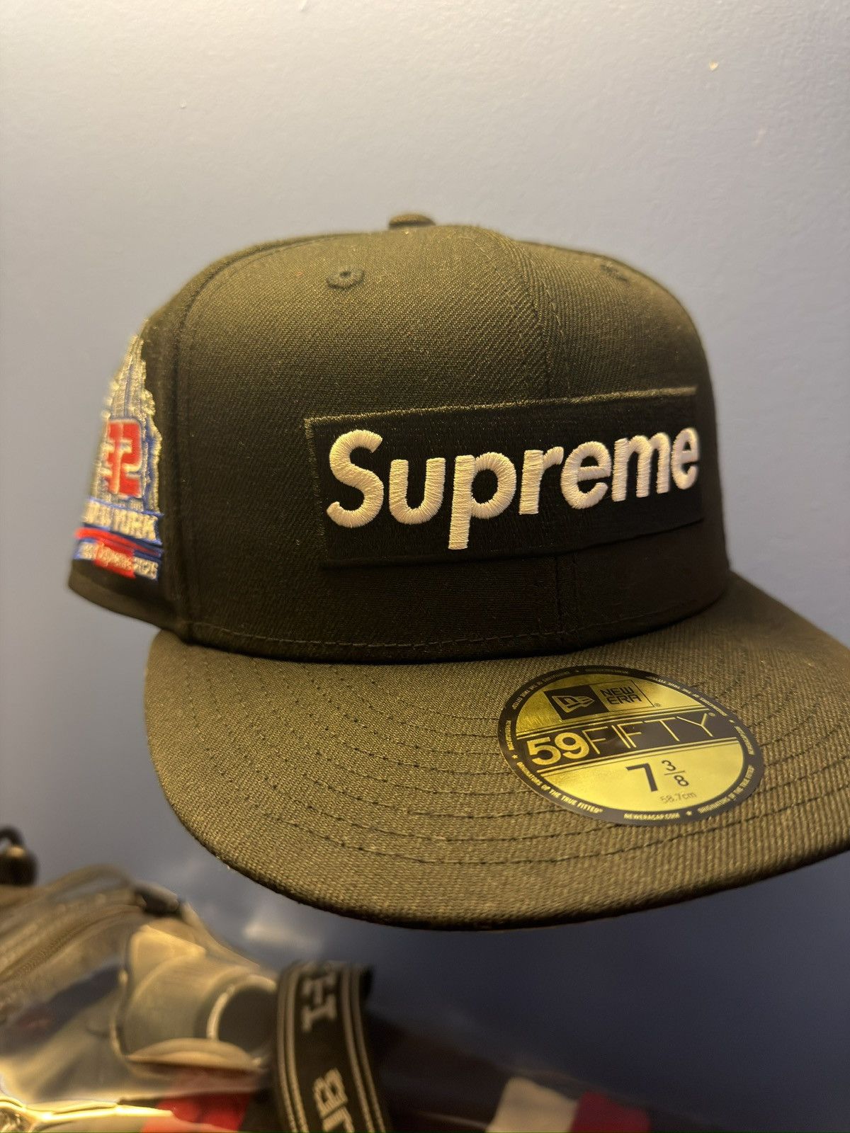 Supreme NYC Shop Box Logo New Era Fitted Hat New Size 7 3/8