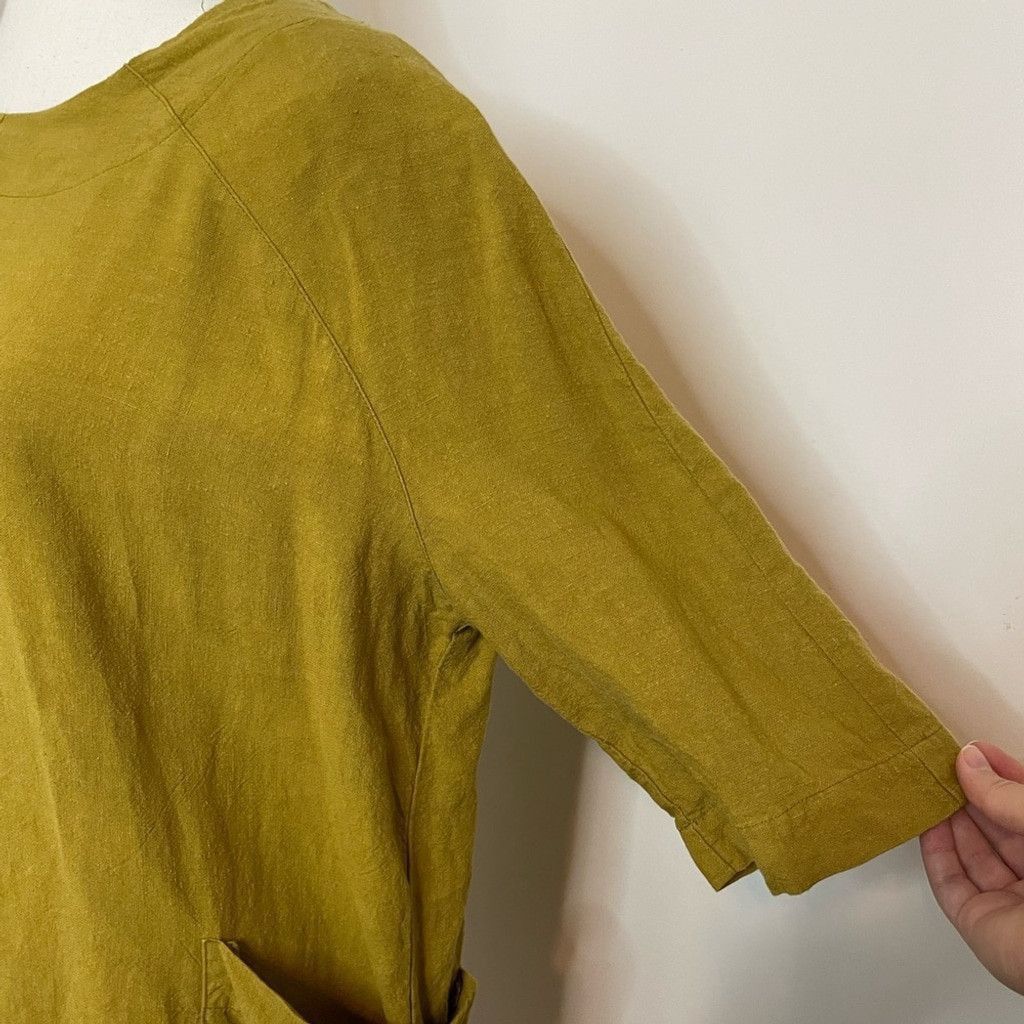 Other Ayrtight Chartreuse Linen Tunic Dress with Pockets S Size XS / US 0-2 / IT 36-38 - 7 Thumbnail