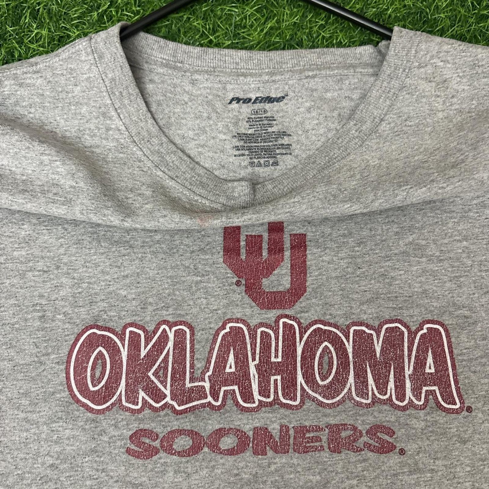Pro Edge Men's Y2k Grey Oklahoma Sooners Graphic Tee Size US S / EU 44-46 / 1 - 3 Thumbnail
