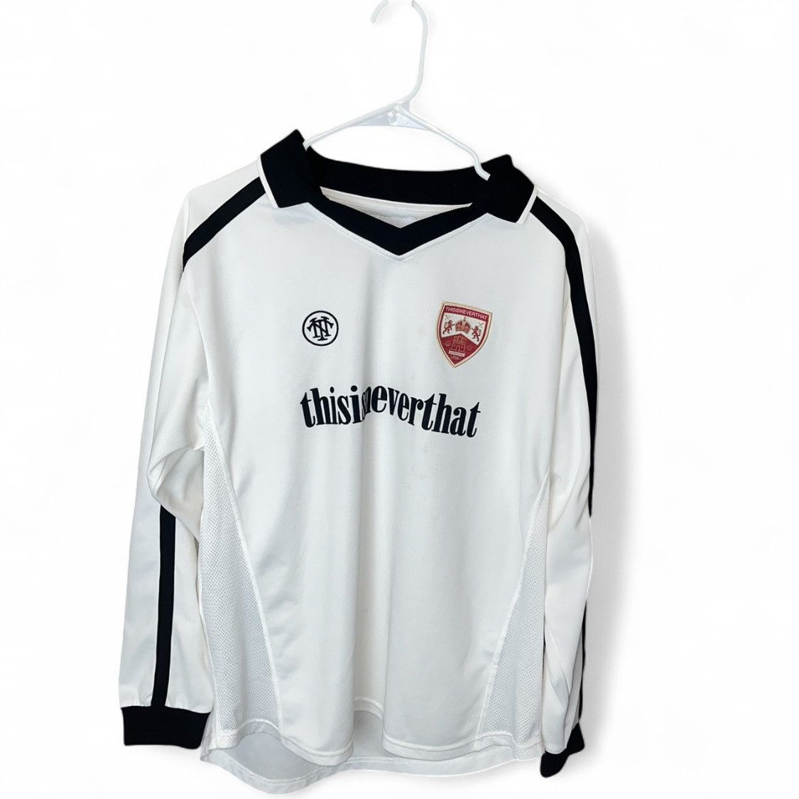 White long sleeve sports polo