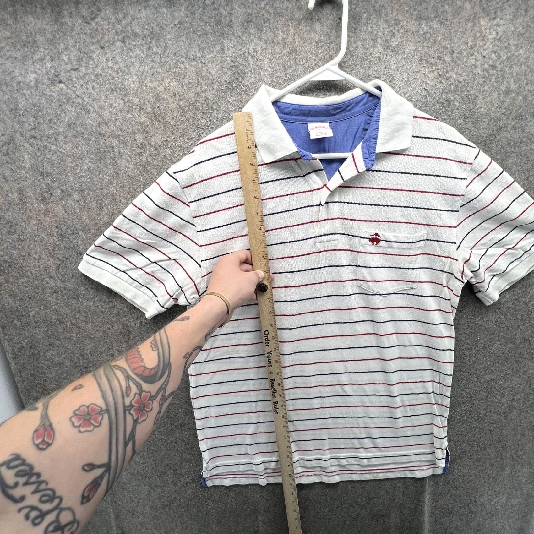 Brooks Brothers Brooks Brothers 346 Polo Shirt Mens M White Stripe Pocket Logo Casual Shirt Size US M / EU 48-50 / 2 - 2 Thumbnail