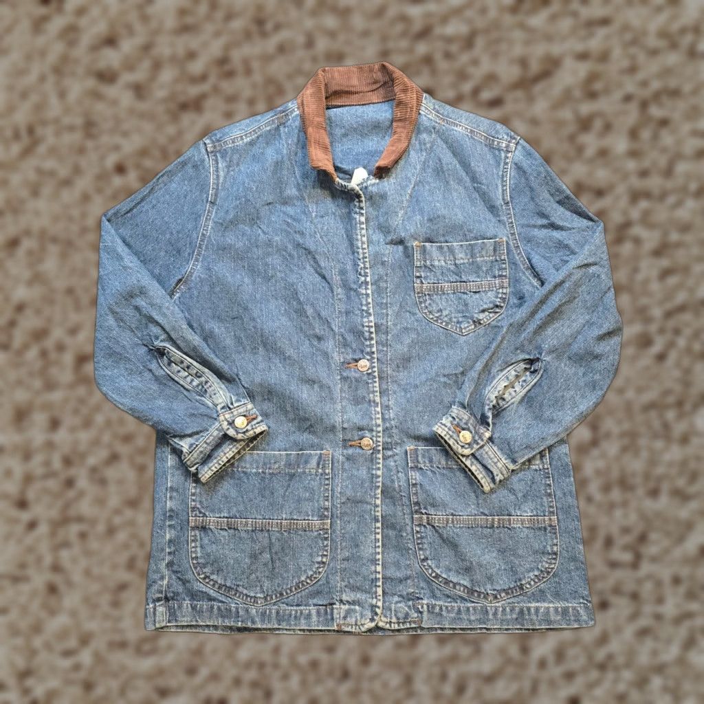 Lee VINTAGE Lee Jacket Womens Small Blue Denim Chore Coat Pockets Utility 90s Shirt Size S / US 4 / IT 40 - 1 Thumbnail