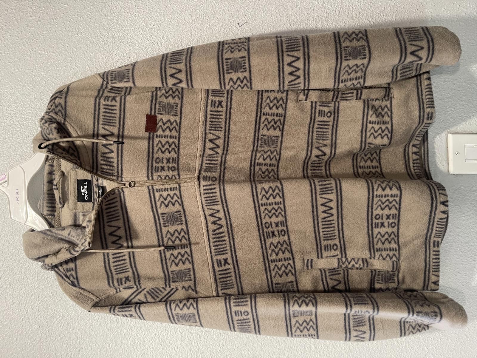 O'Neill O'Neill Beige and Gray Patterned Fleece Hoodie Size US M / EU 48-50 / 2 - 1 Thumbnail