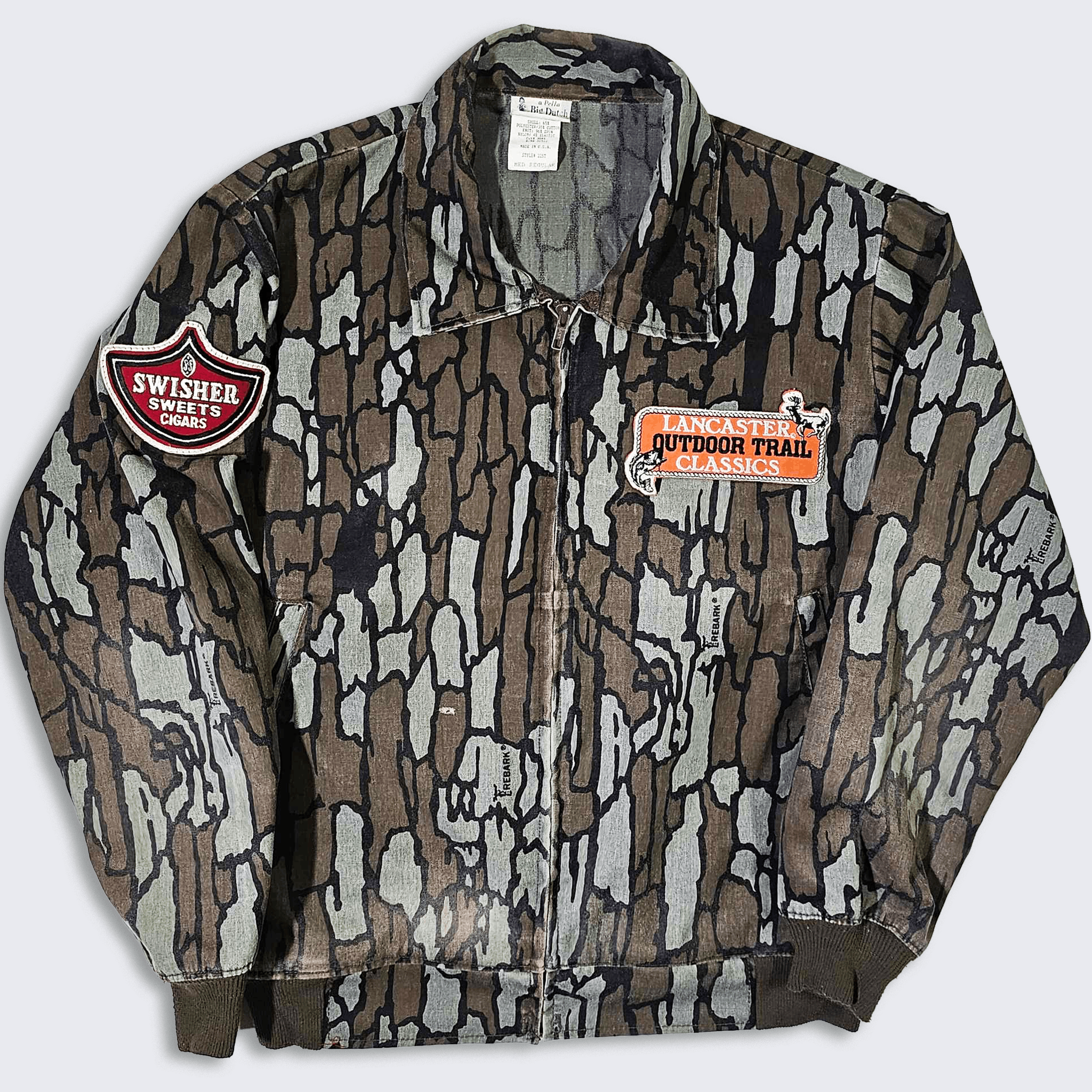 image of Swisher Sweets Vintage 80's Tree Bark Camo Jacket, Men's (Size Medium)