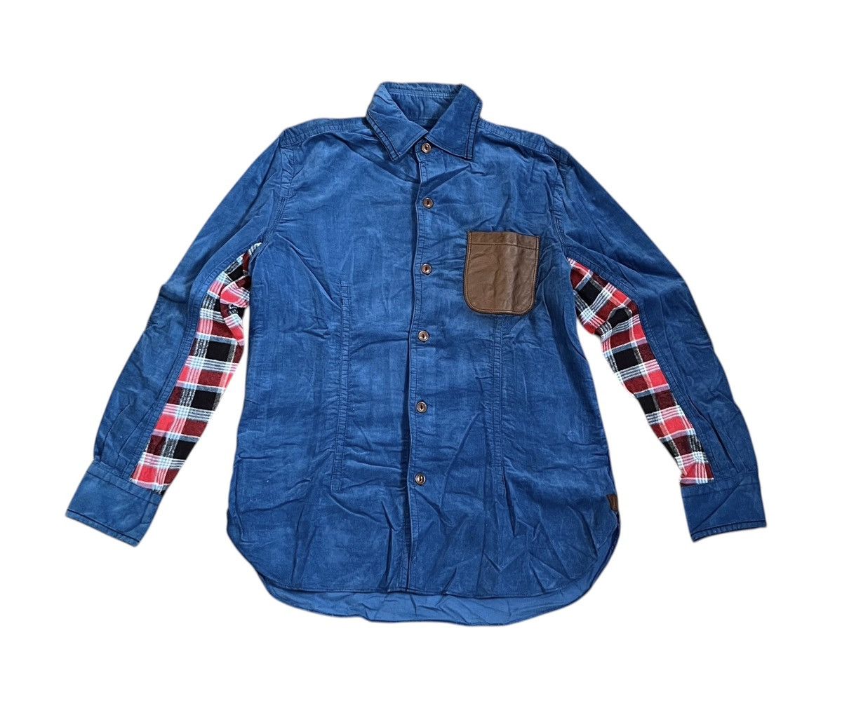 Junya Watanabe Junya watanabe cdg man AD2009 mixed fabric button up shirt Size US S / EU 44-46 / 1 - 1 Thumbnail