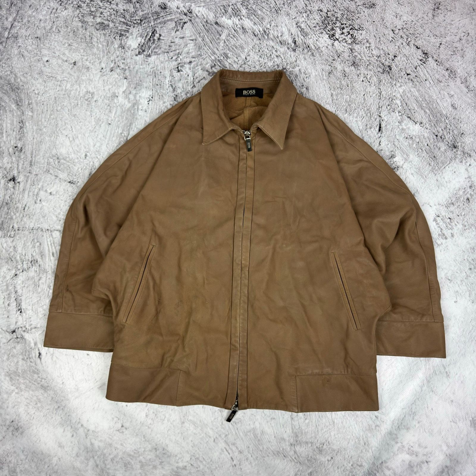 Hugo Boss Boss Hugo Boss Women's brown Leather Full Zip Jacket 8 Size S / US 4 / IT 40 - 2 Thumbnail