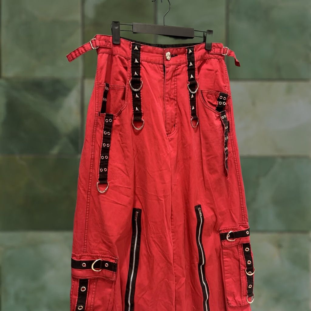 Trippen VINTAGE Tripp NYC Pants Size Medium Red Y2K Baggy Wide Leg Raver Men’s Size US 31 - 1 Thumbnail