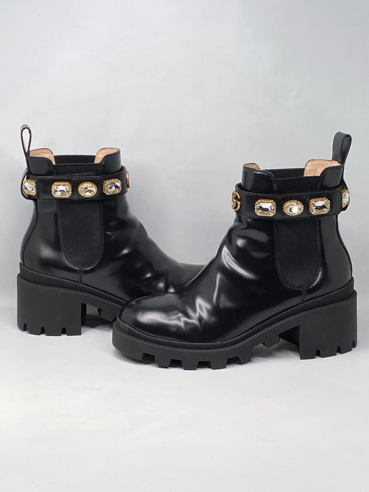 Gucci Gucci Trip Embellished Block Heel Chelsea Boots size 37.5 Size US 7.5 / IT 37.5 - 17 Thumbnail