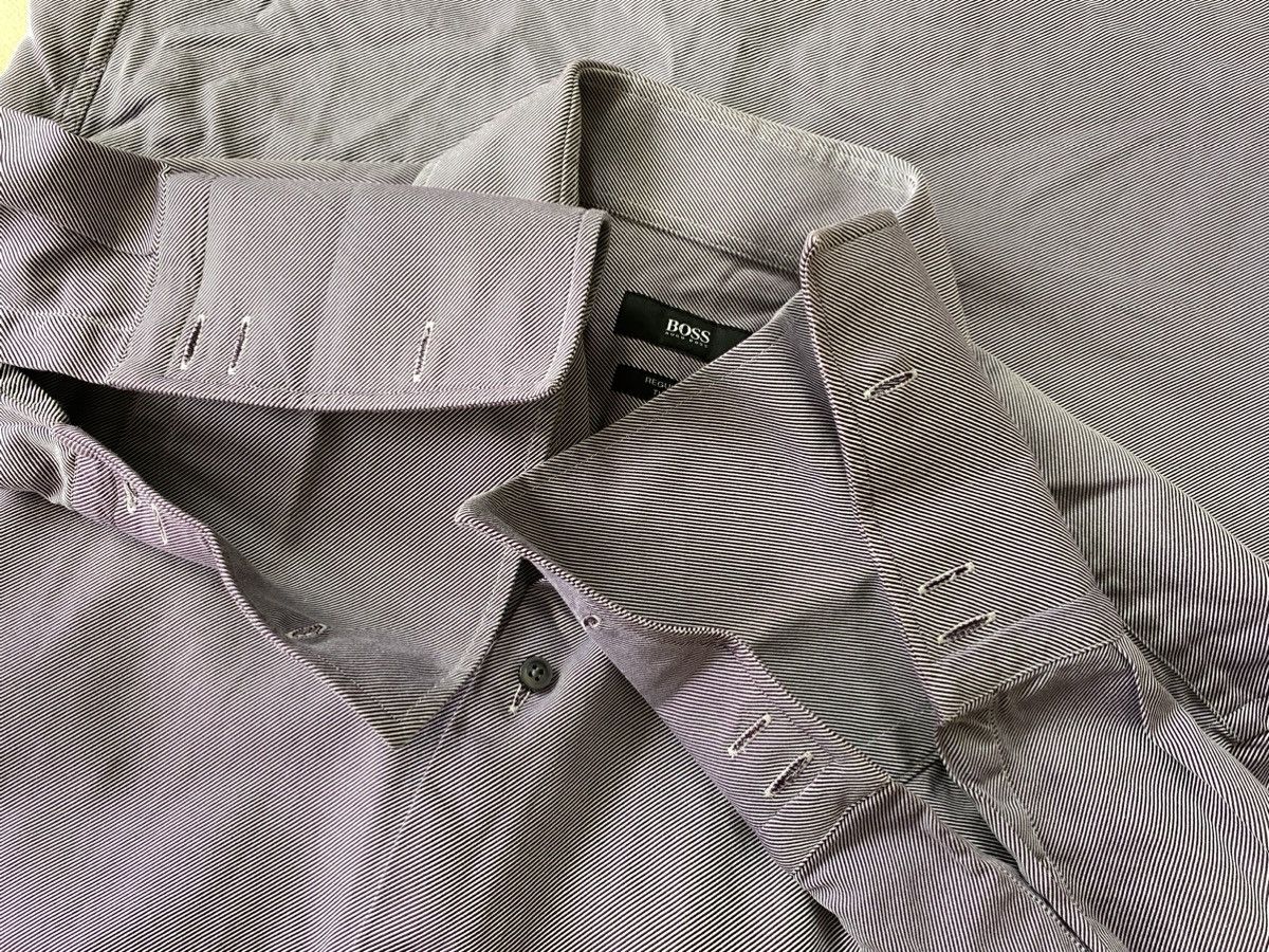 Hugo Boss Hugo Boss French cuffs tailored ls stripe shirt Size US L / EU 52-54 / 3 - 5 Thumbnail
