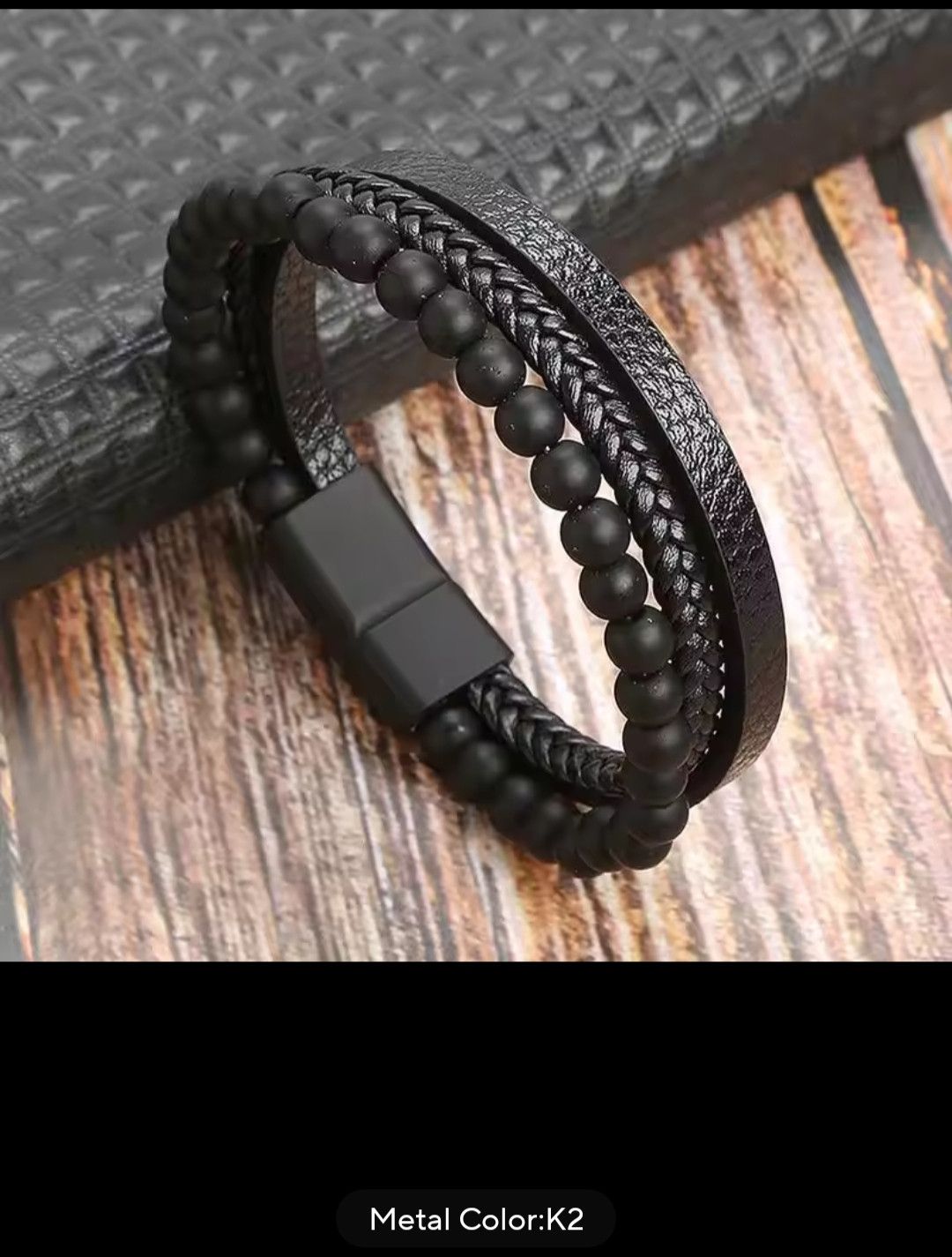 Homemade Handcrafted Leather Bracelet – Multi-Layer Braided Design Size ONE SIZE - 14 Thumbnail