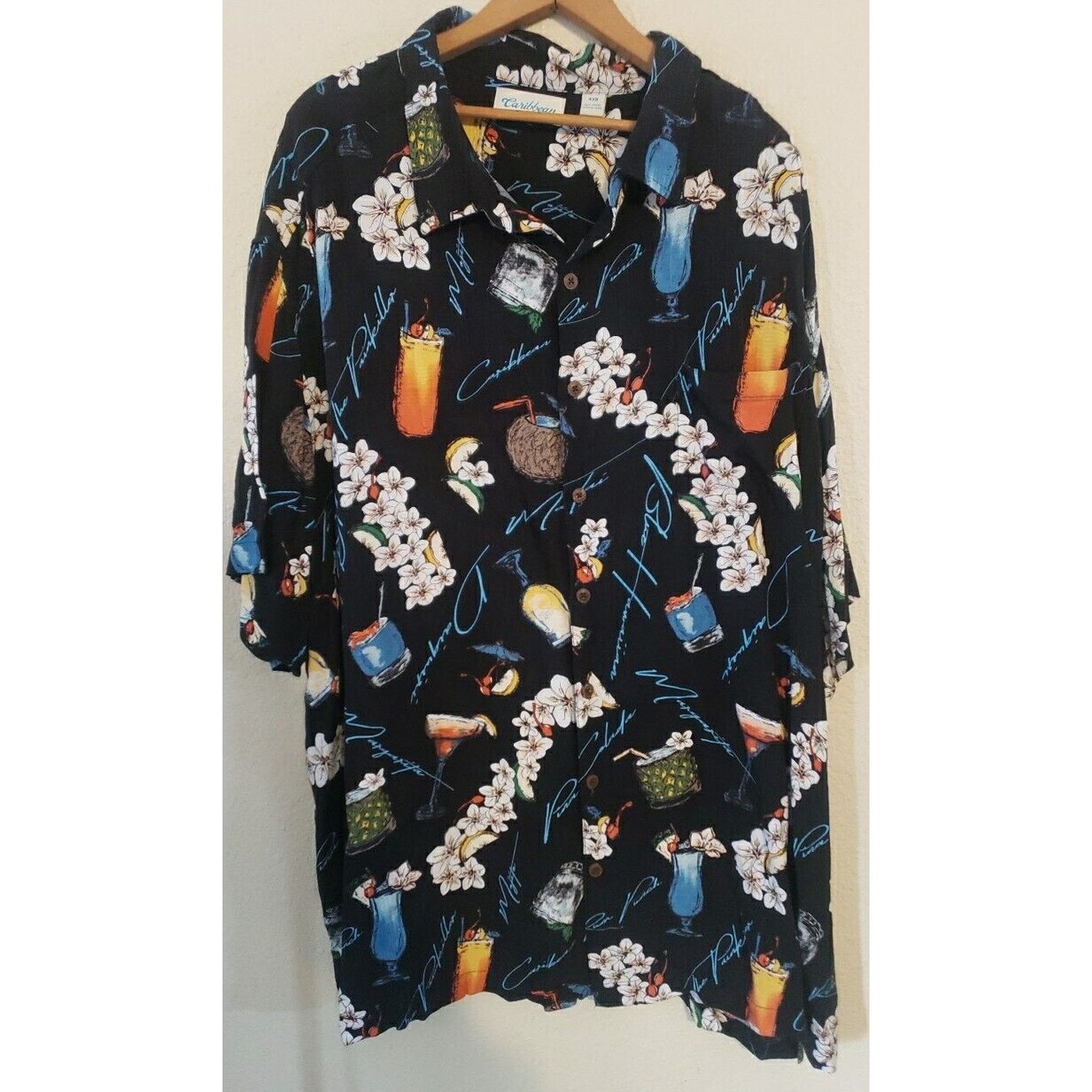 Caribbean Men 4XB Caribbean Hawaiian Shirt Tiki Bar cocktail Shirt Size US XXL / EU 58 / 5 - 1 Thumbnail
