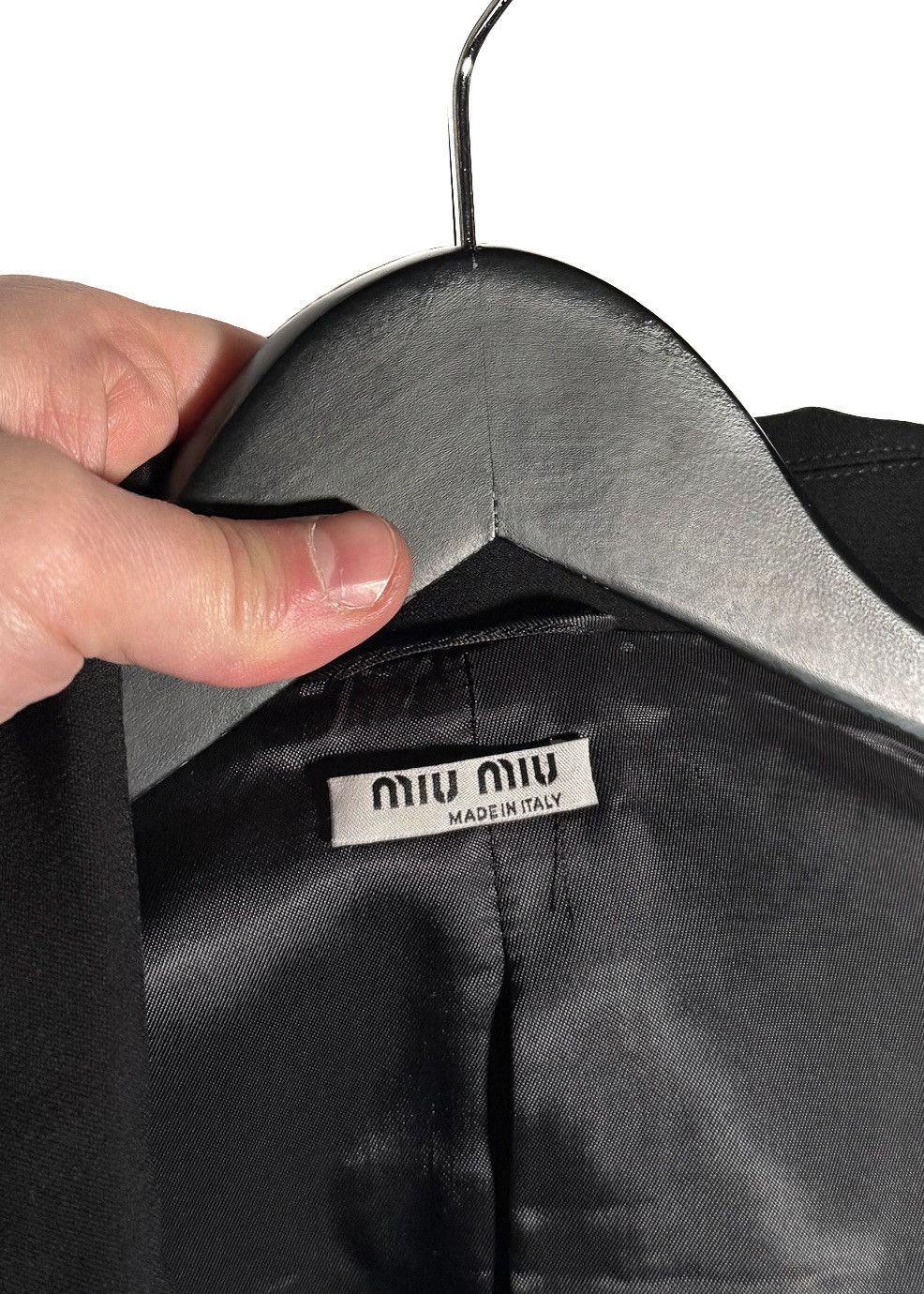 Miu Miu Miu Miu 2018 Pearl Buttons Crystal Lace Cuffs Black Blazer Size S / US 4 / IT 40 - 8 Thumbnail