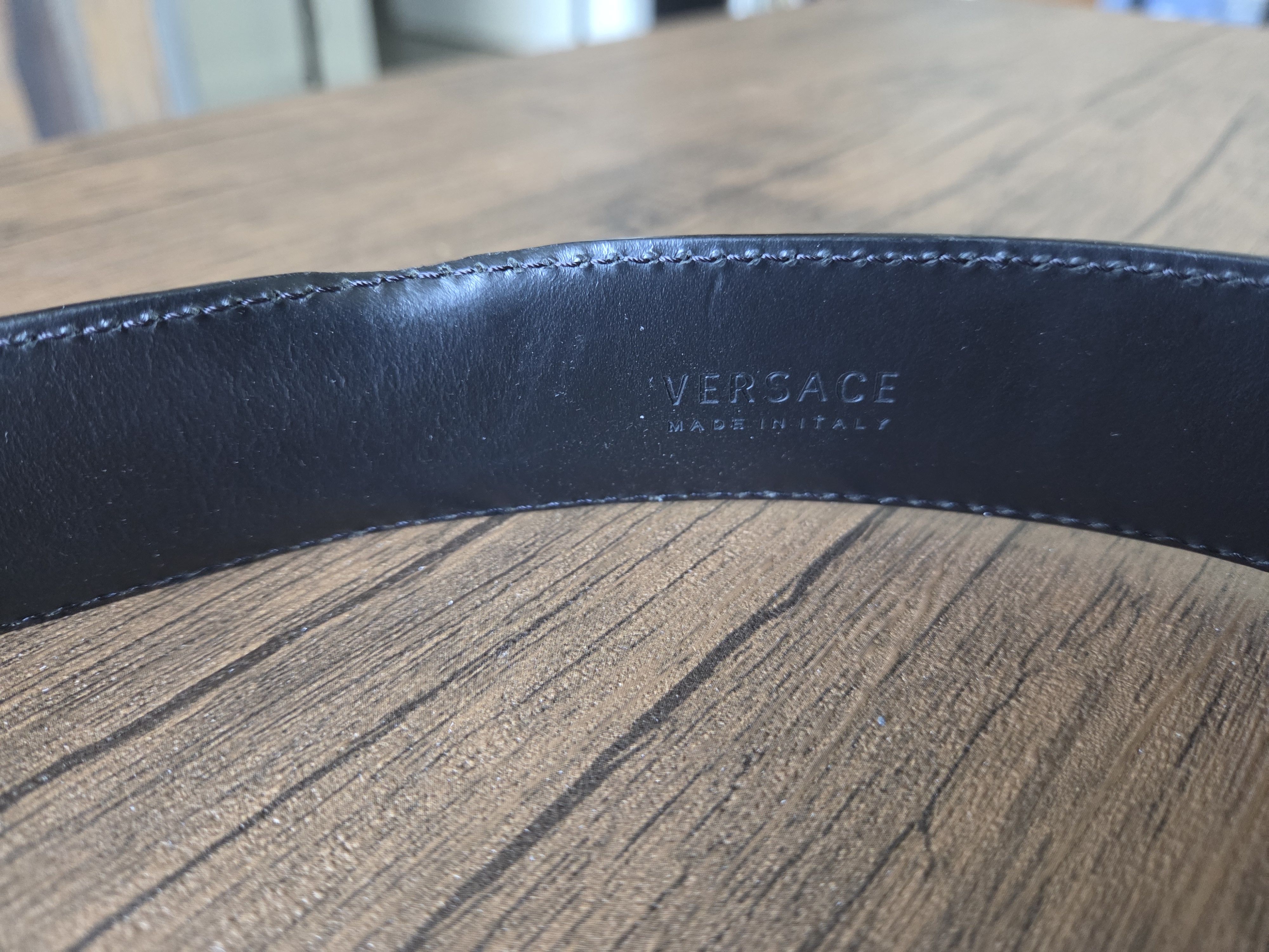 Versace Versace Medusa black leather belt Size 36 - 2 Thumbnail