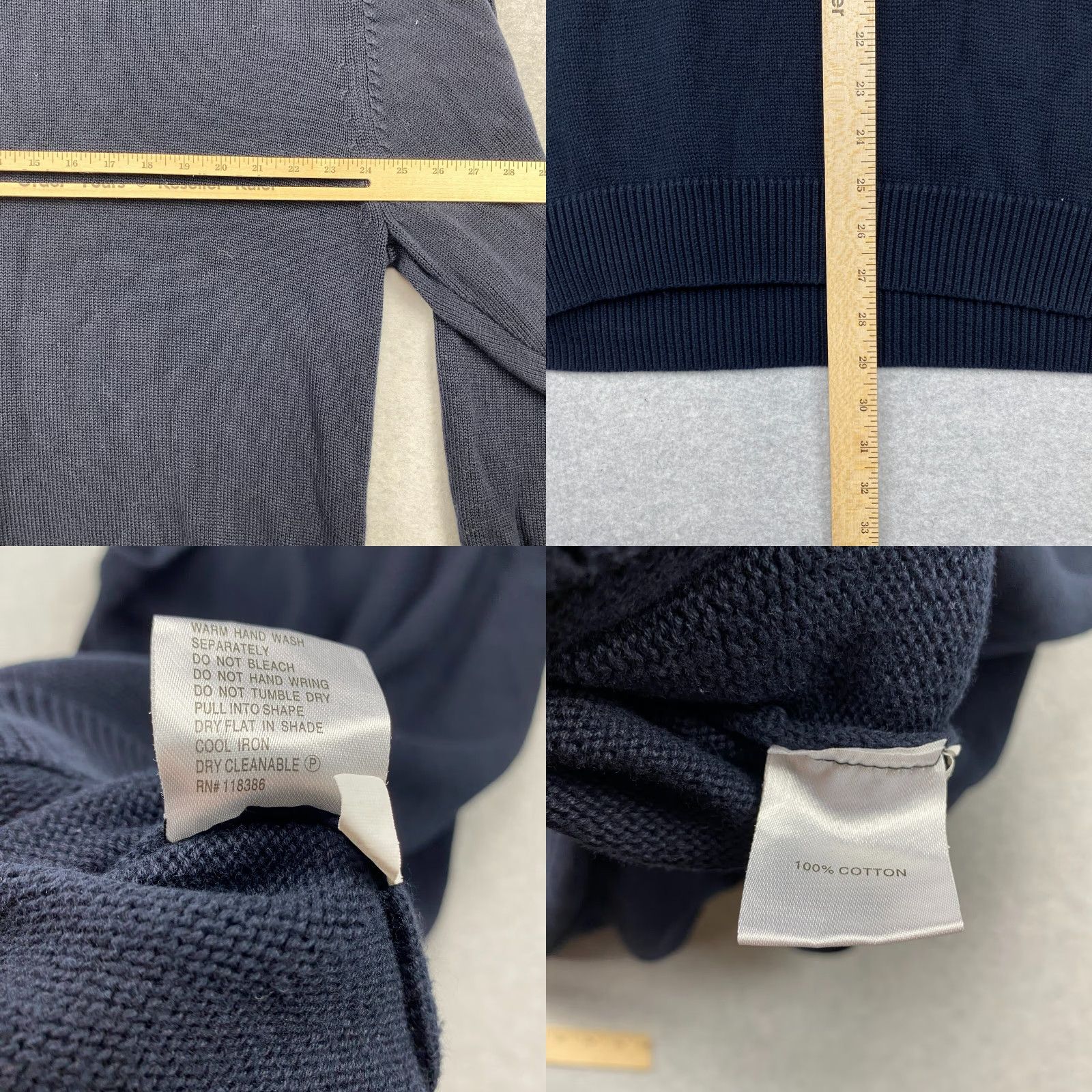 Gant VINTAGE? No – Gant Sweater XL Blue Pullover V-Neck Long Sleeve Ribbed Hem & Cuffs Cotton Blend Logo Modern Knit Size US XL / EU 56 / 4 - 8 Thumbnail