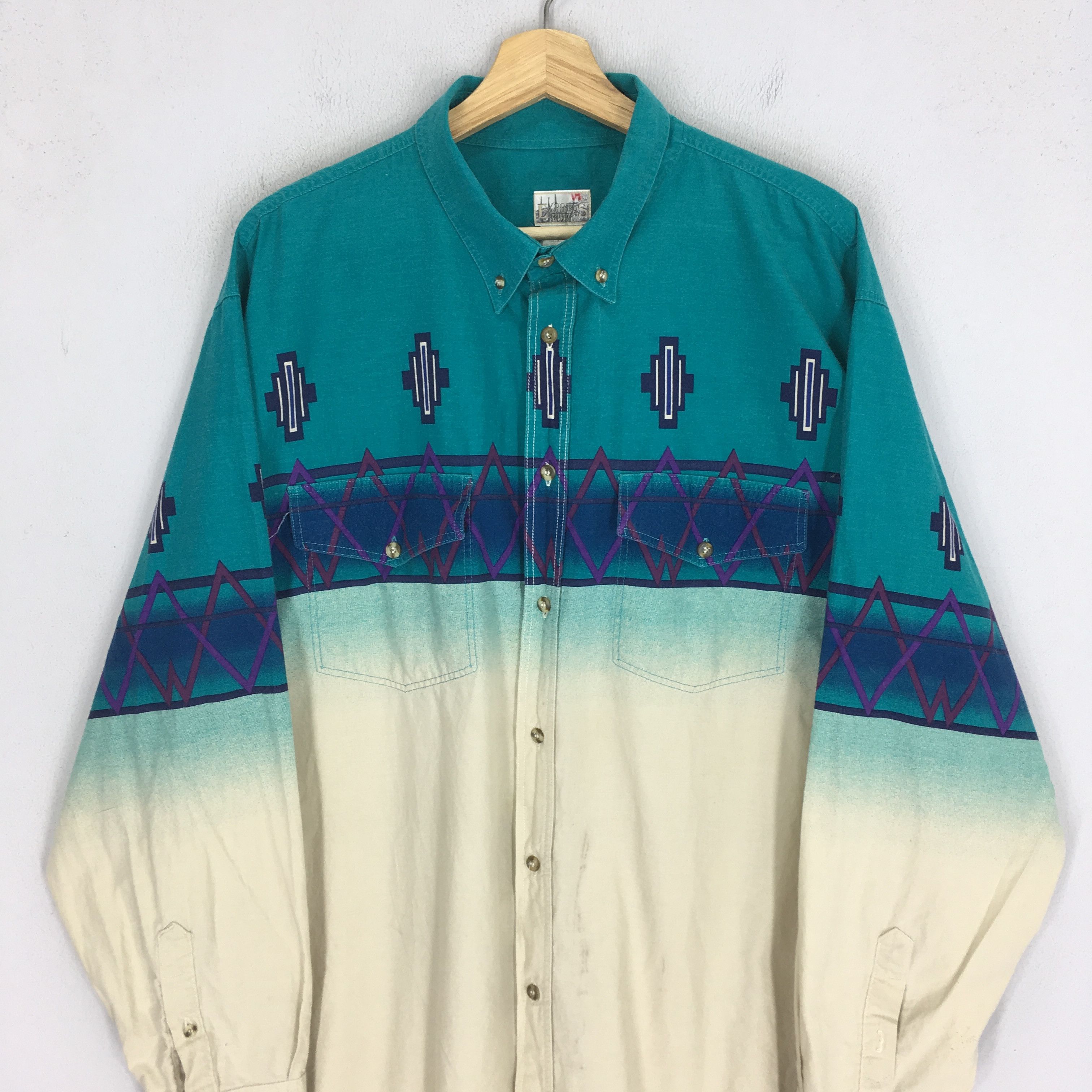 Express Vintage 90s Retro Express Rider Western Shirt Size US XL / EU 56 / 4 - 3 Thumbnail