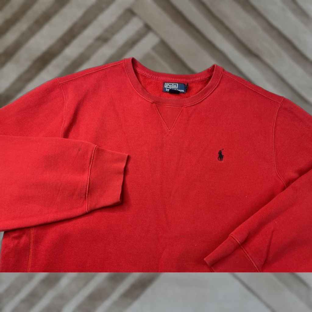 Polo Ralph Lauren VINTAGE Polo Ralph Lauren Pullover Sweatshirt Red Mens XXL 90s Crewneck Sweatshirt Pullover Polo Ralph Lauren Vintage Mens 2XL Red 90s Size US XXL / EU 58 / 5 - 1 Thumbnail