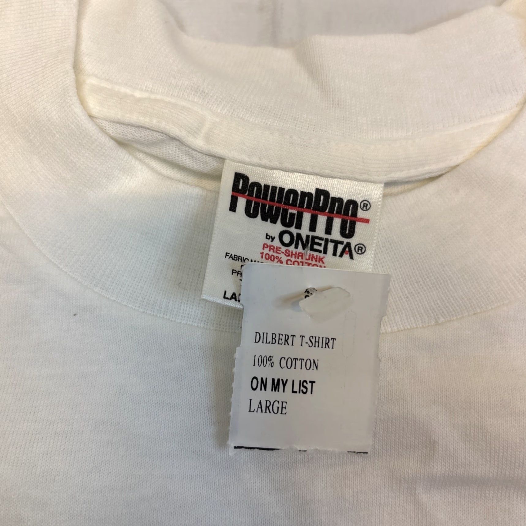 Vintage Power Pro Dilbert Graphic T Shirt Men’s L White You’re On My List NWT Mens T-Shirt Dilbert Cartoon Funny Comics Size US L / EU 52-54 / 3 - 5 Thumbnail
