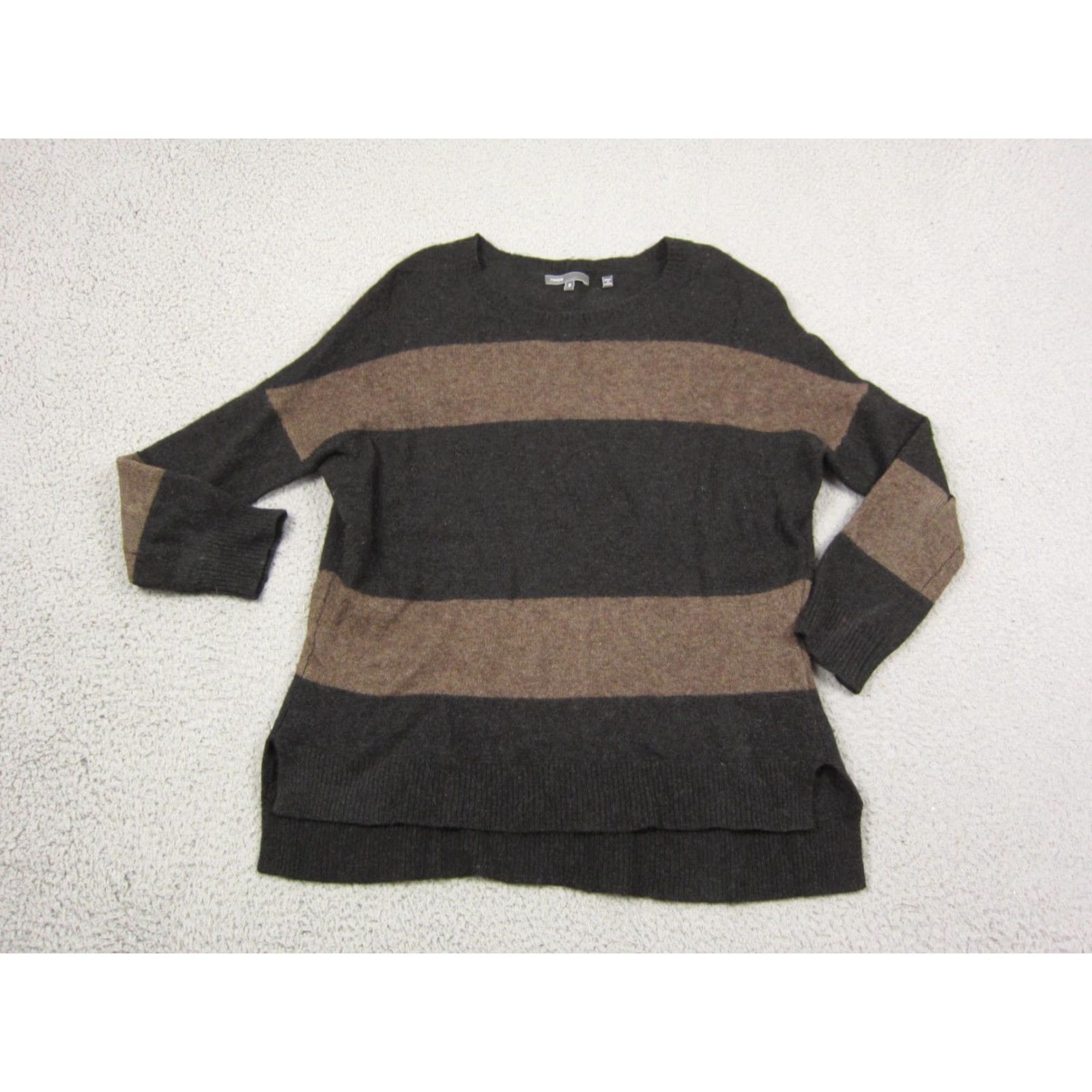 Vince Vince Sweater Womens Small Brown Striped Wool Yak Knit Pullover Size S / US 4 / IT 40 - 2 Thumbnail