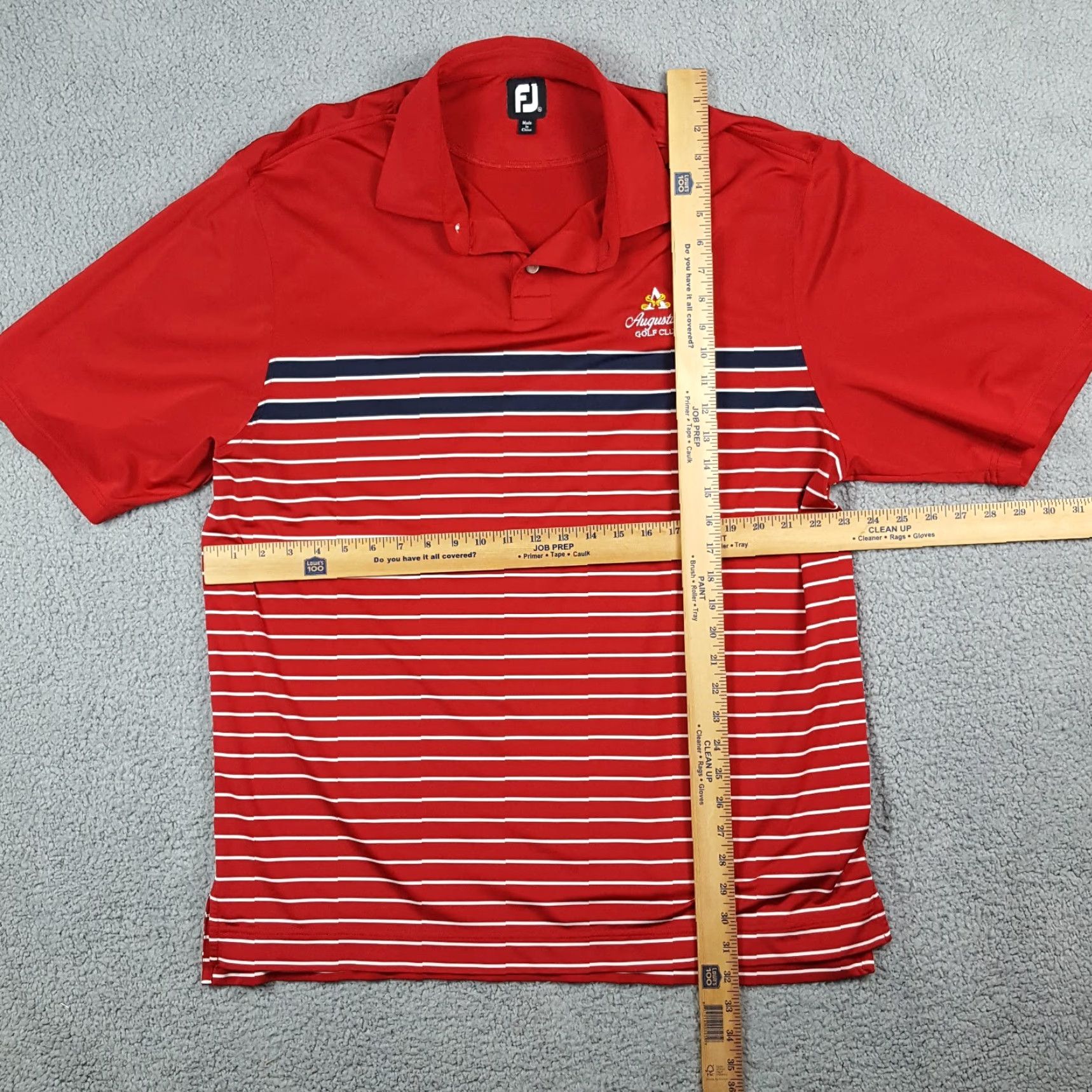Footjoy VINTAGE FootJoy Polo Shirt Red Striped Augustine Golf Club FJ Men's XL Button Athletic Shirt Men's Size US XL / EU 56 / 4 - 8 Thumbnail