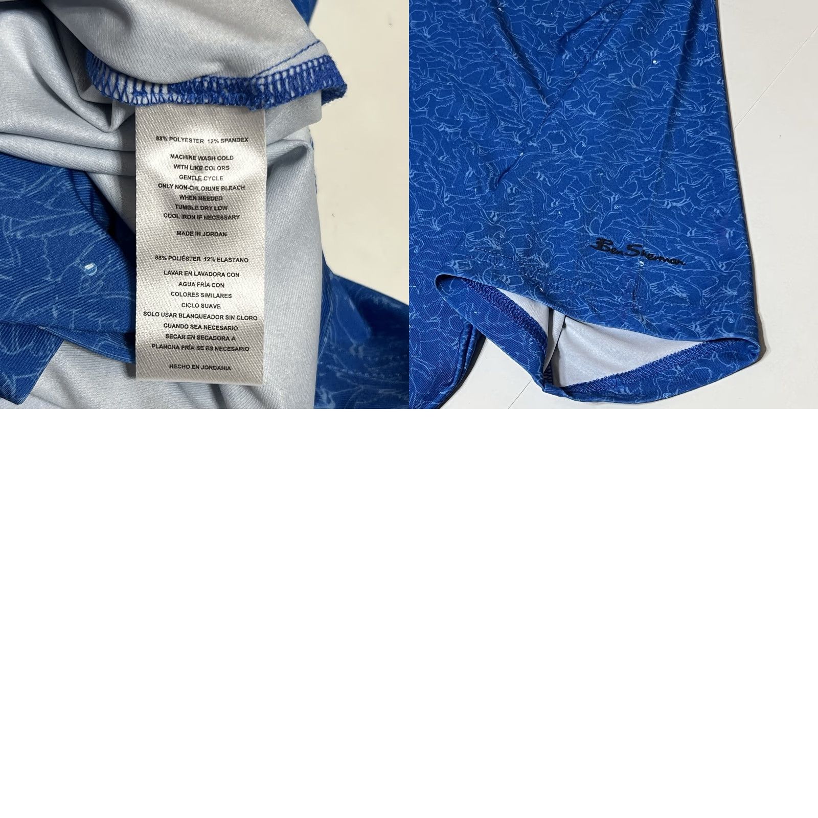 Ben Sherman Ben Sherman Sport Golf Polo Shirt Mens Medium Blue All Over Print Birds NWT Size US M / EU 48-50 / 2 - 9 Thumbnail