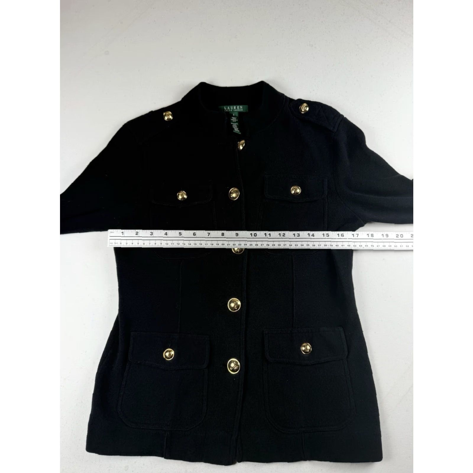 Ralph Lauren VINTAGE Lauren Ralph Lauren Sweater Shirt Women Small Black Knit Long Sleeve Button Pullover Casual 1042 Size S / US 4 / IT 40 - 3 Thumbnail