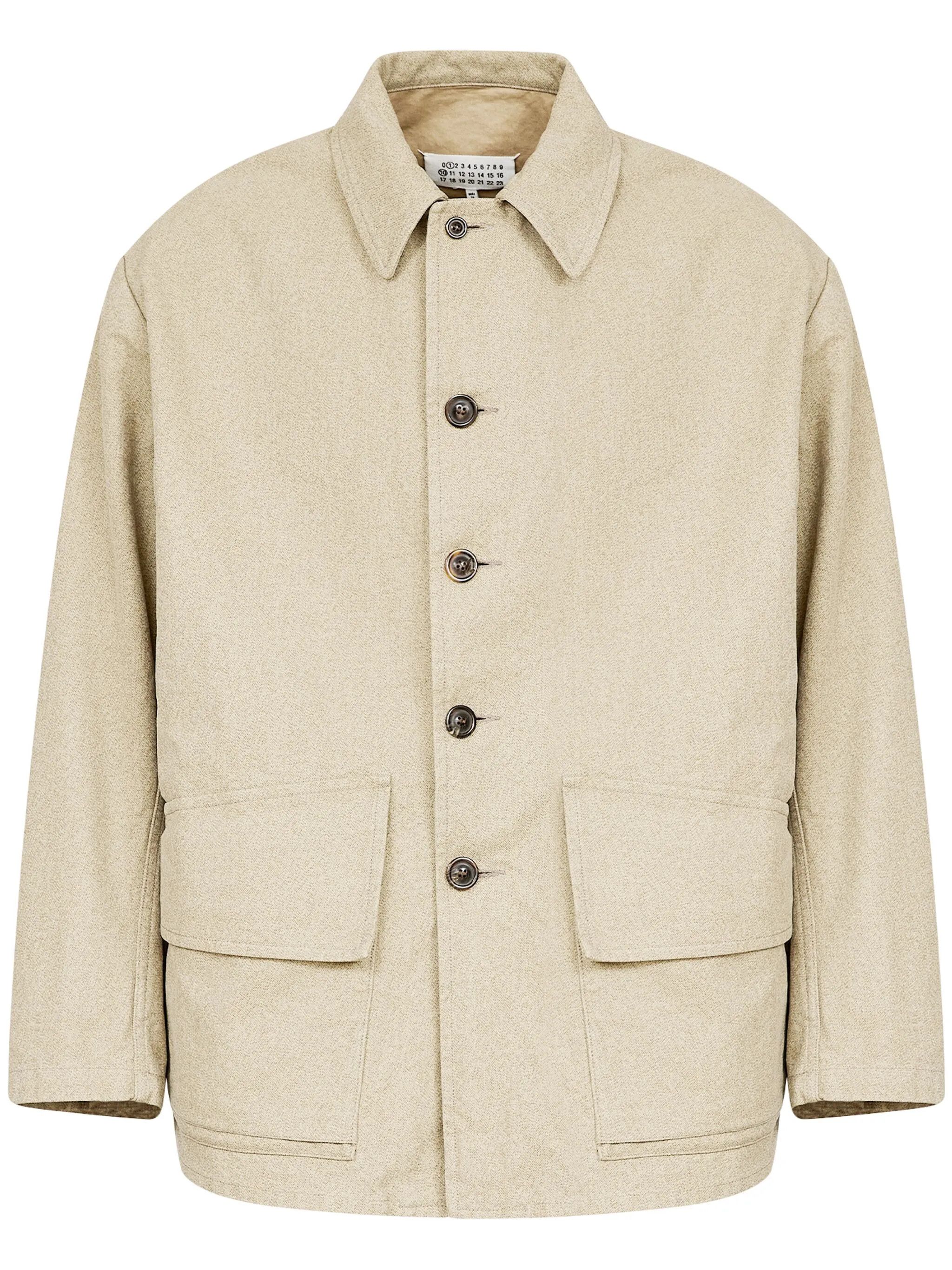 Maison Margiela o1w1db10226 Cotton Shirt Jacket in Beige Size US L / EU 52-54 / 3 - 1 Thumbnail