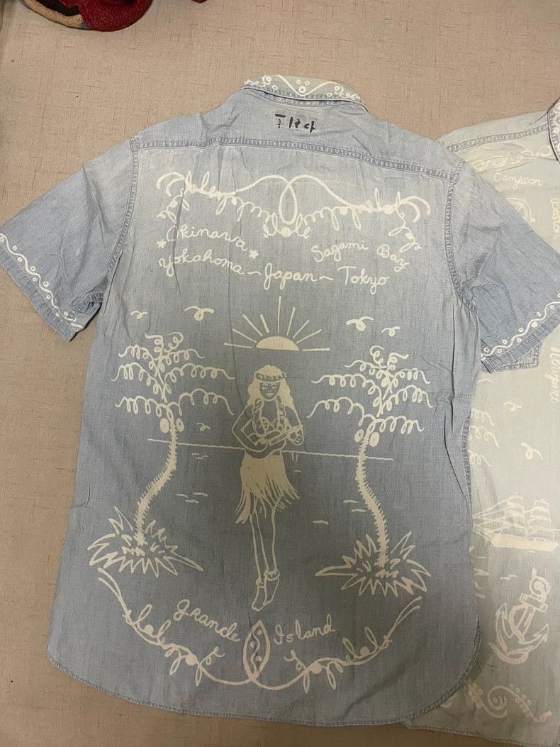RRL Ralph Lauren RRL Ralph Lauren Hawaiian painting blue dye short sleeved Size US S / EU 44-46 / 1 - 5 Thumbnail