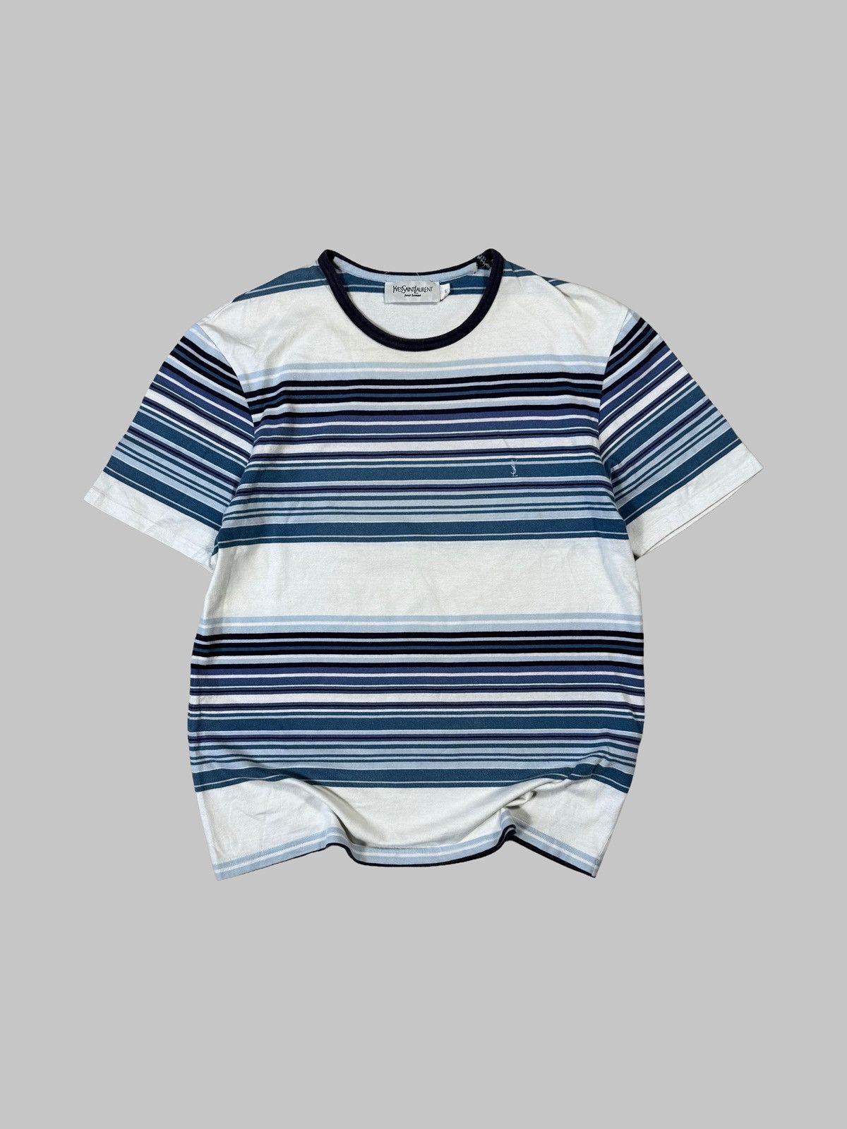 Vintage Yves Saint Laurent Vintage 90s YSL Striped t-shirt Y2K Size US S / EU 44-46 / 1 - 1 Thumbnail