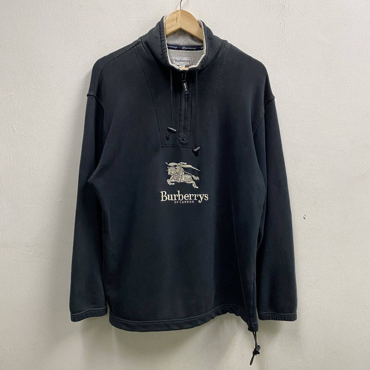 Burberry × Vintage Vintage Burberrys Of London Big Logo Centre Half Zipper Size US L / EU 52-54 / 3 - 1 Thumbnail