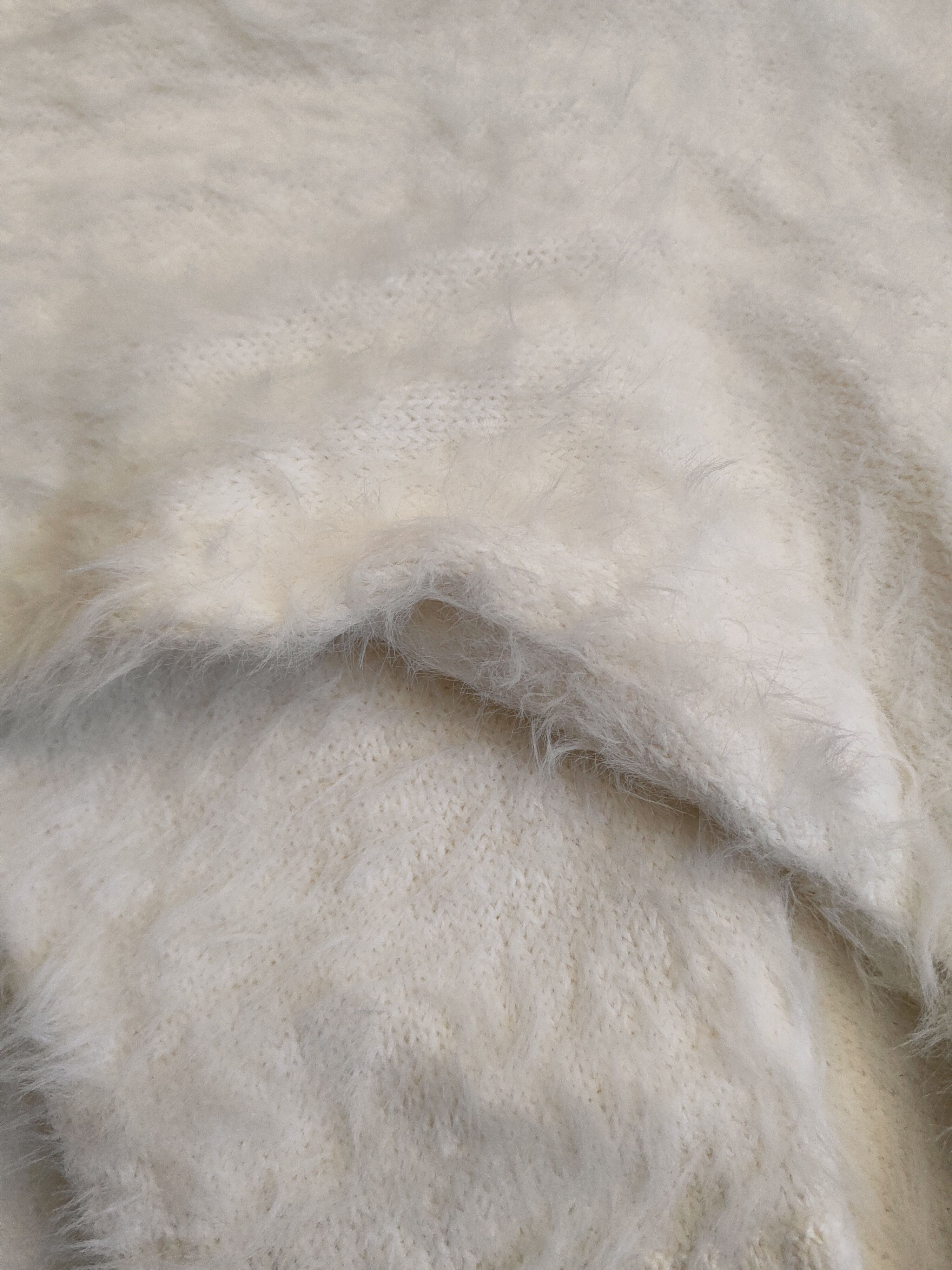 Gap DL Gap White Fur shaggy Mohair Knitwear #46-531 Size XS / US 0-2 / IT 36-38 - 11 Thumbnail