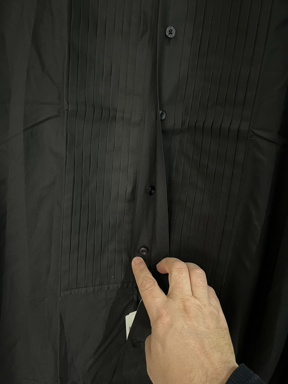Tom Ford TOM FORD Black Dress tuxedo Shirt 18 46 Cotton Long Sleeves Size US XXL / EU 58 / 5 - 4 Thumbnail