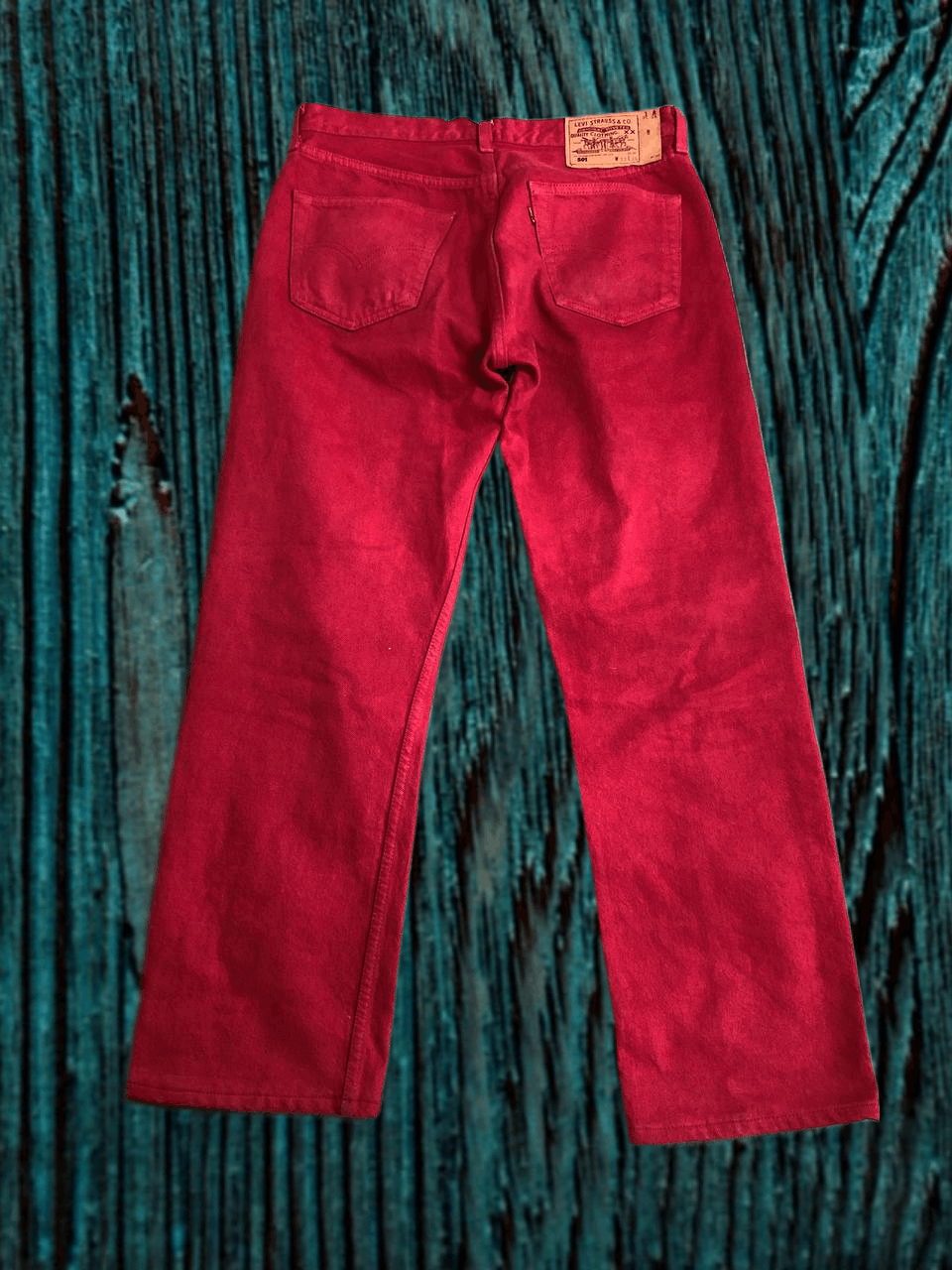 Levi's Vtg Levi's 501 Made in USA Button Fly Jeans Red Denim 90s Size US 33 - 1 Thumbnail