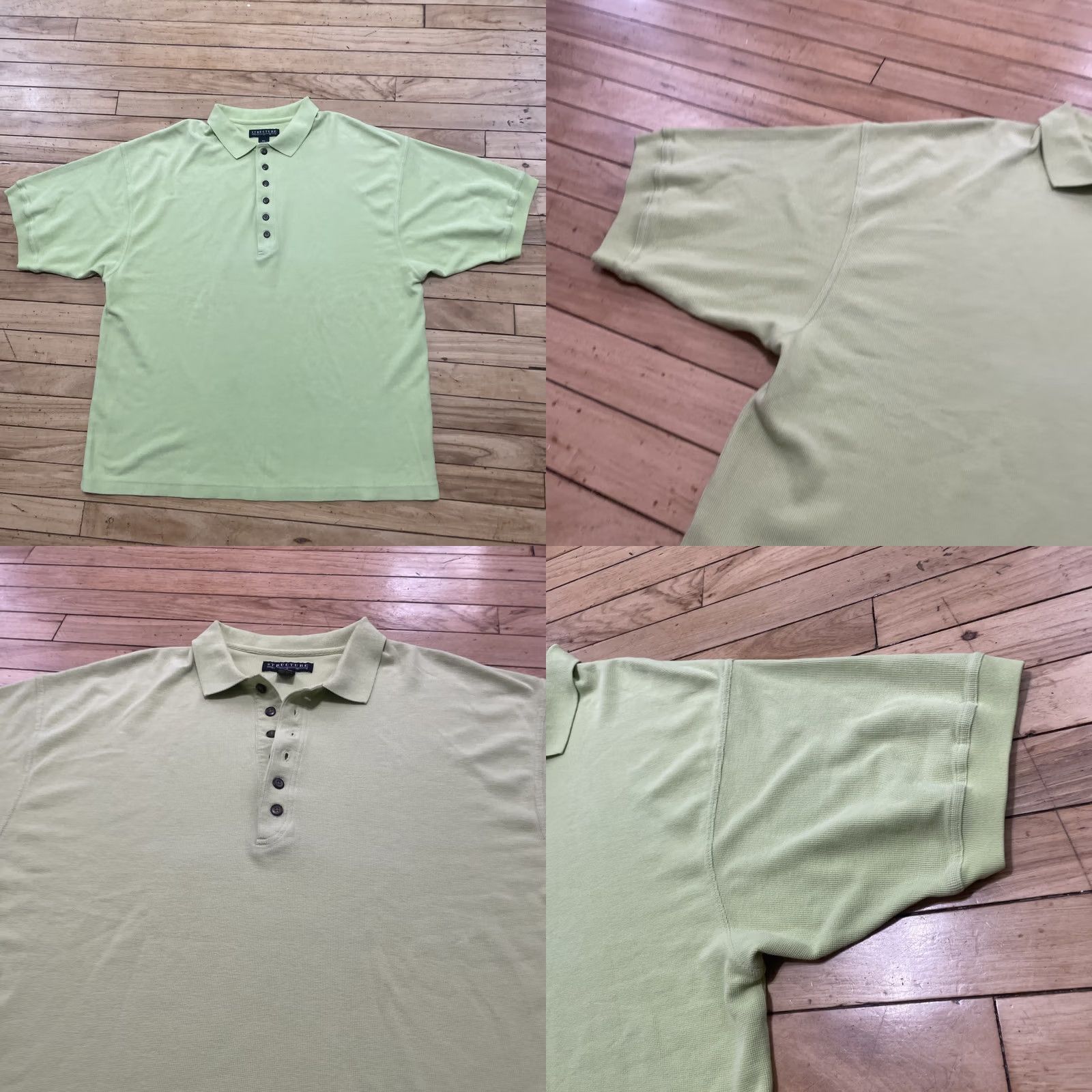 Vintage VINTAGE Structure Polo Shirt Men XL Green 90s Casual Golf Business 6 Buttons Size US XL / EU 56 / 4 - 9 Thumbnail