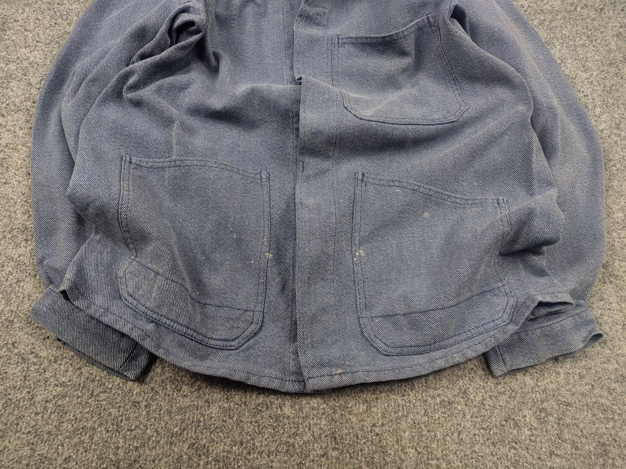 Vintage Vintage 70's German Work Sanfor Hickory Faded Chore Jacket Size US L / EU 52-54 / 3 - 6 Thumbnail