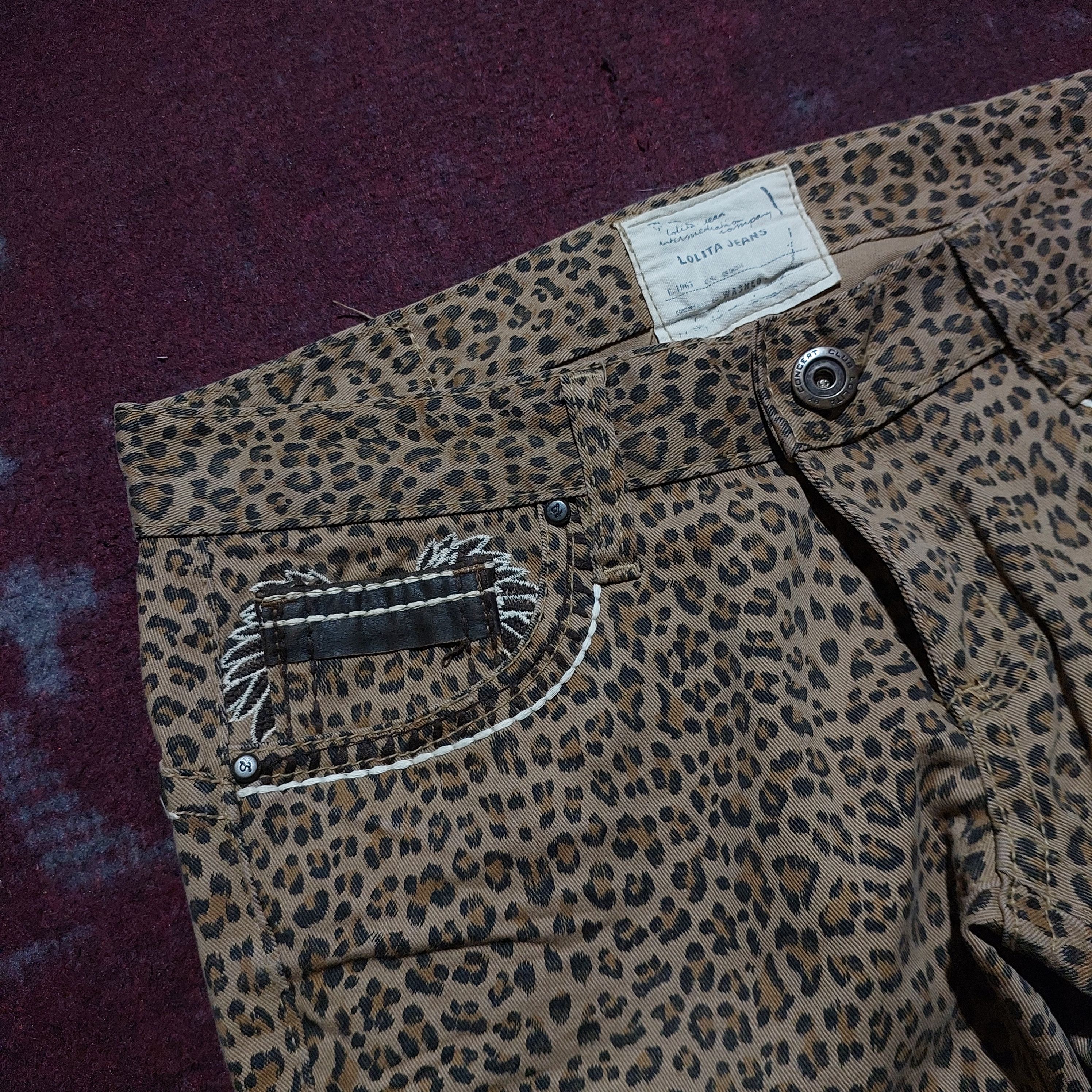 Tornado Mart lolita yoshitomo nara wing embroidery pocket jeans leopard Size US 30 / EU 46 - 8 Thumbnail
