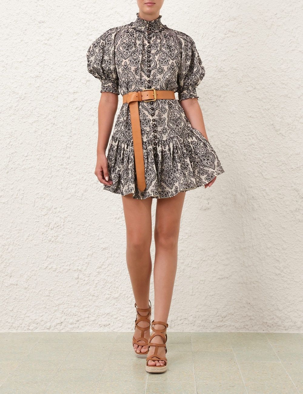 Zimmermann o1w1db10925 Wylie Lantern Mini Dress in Multicolor Size M / US 6-8 / IT 42-44 - 5 Thumbnail